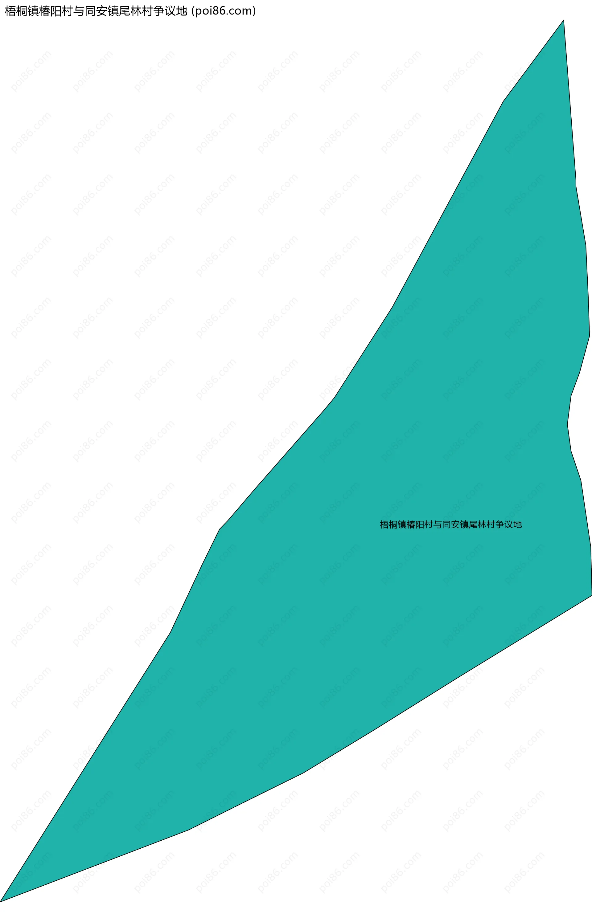 梧桐镇椿阳村与同安镇尾林村争议地边界地图