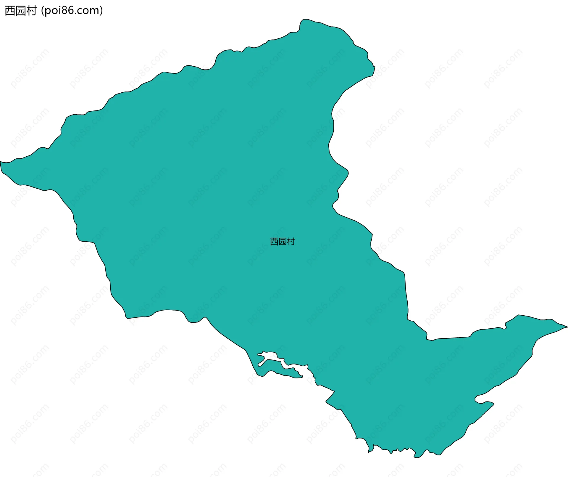 西园村边界地图