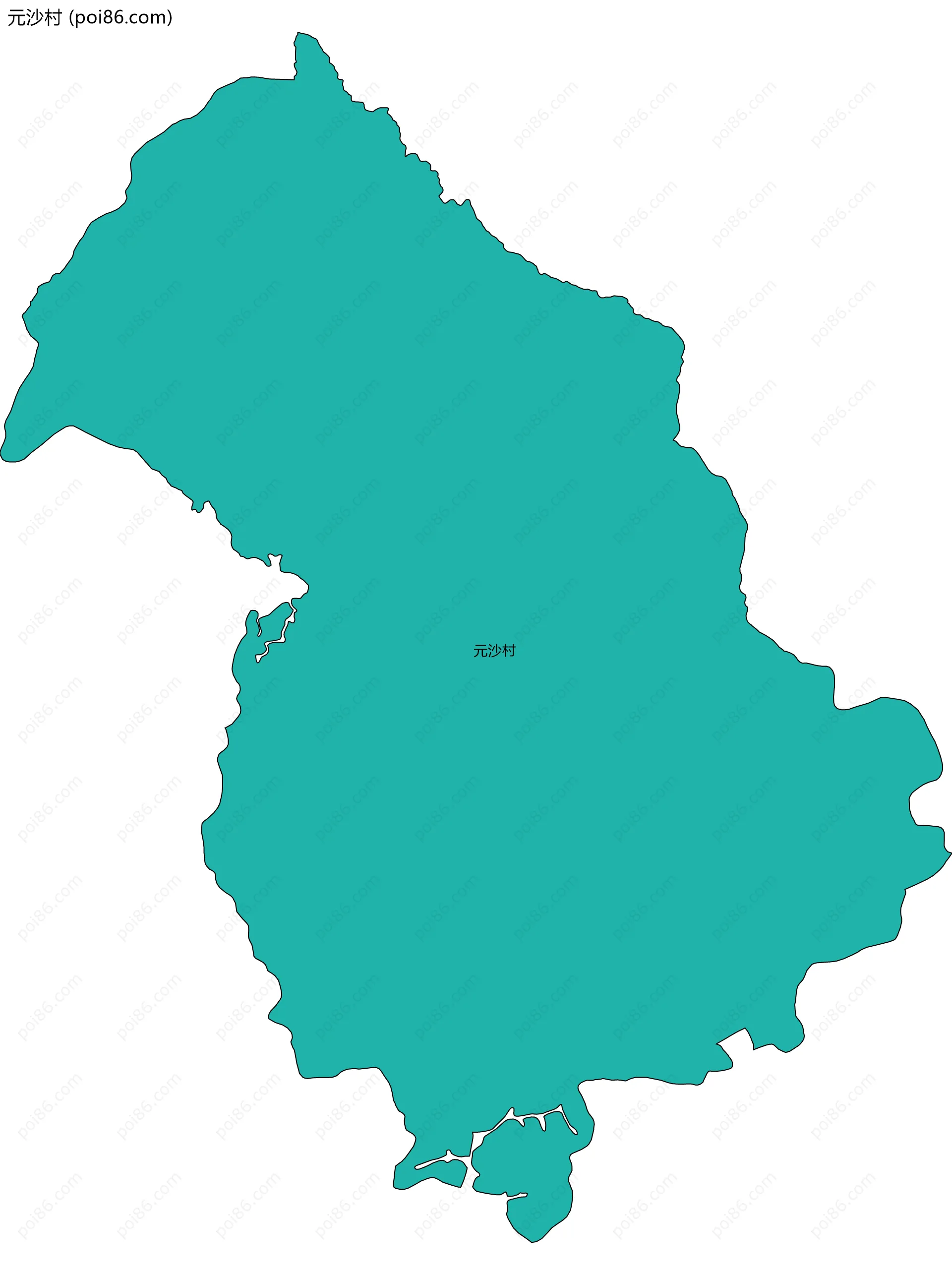 元沙村边界地图