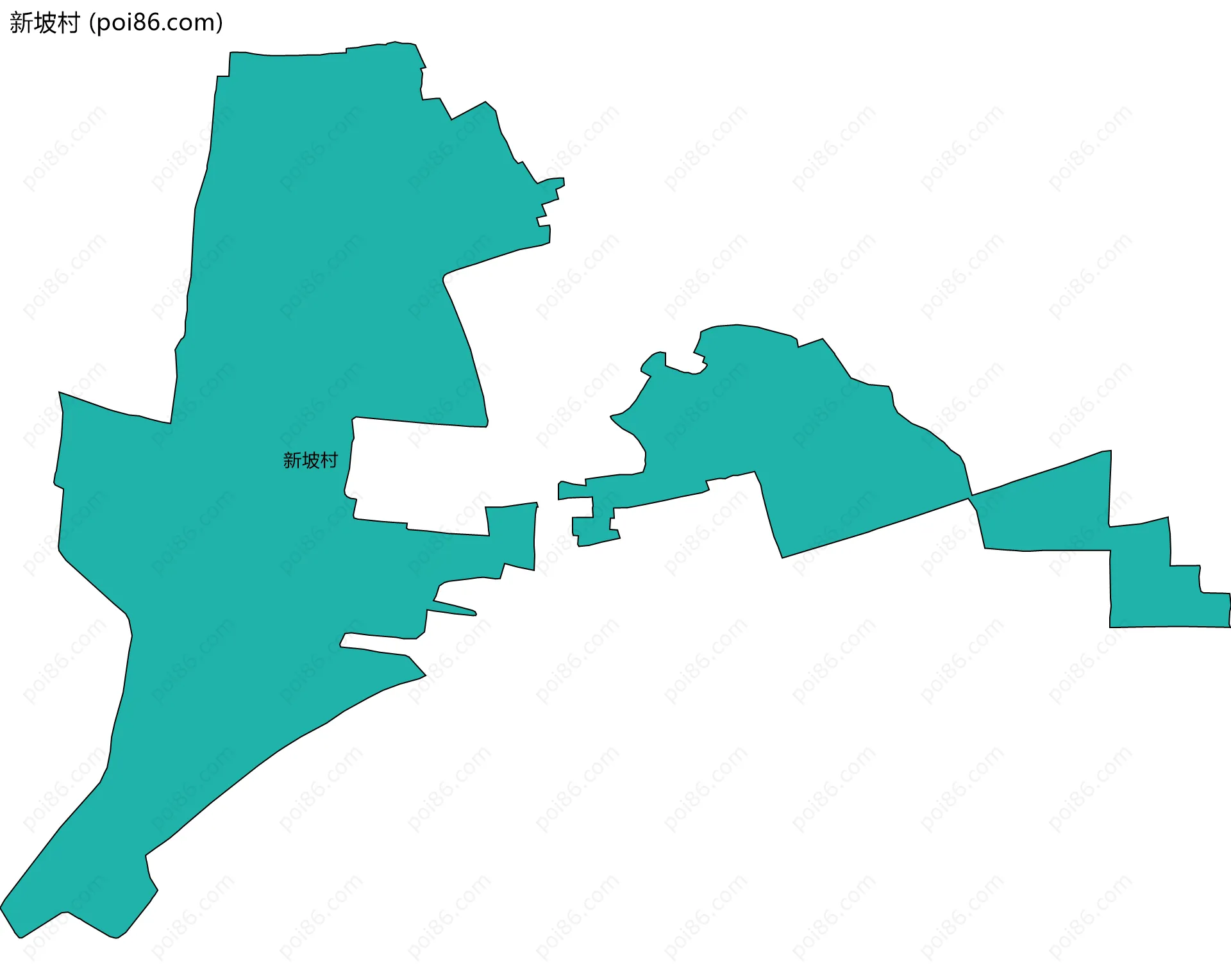 新坡村边界地图