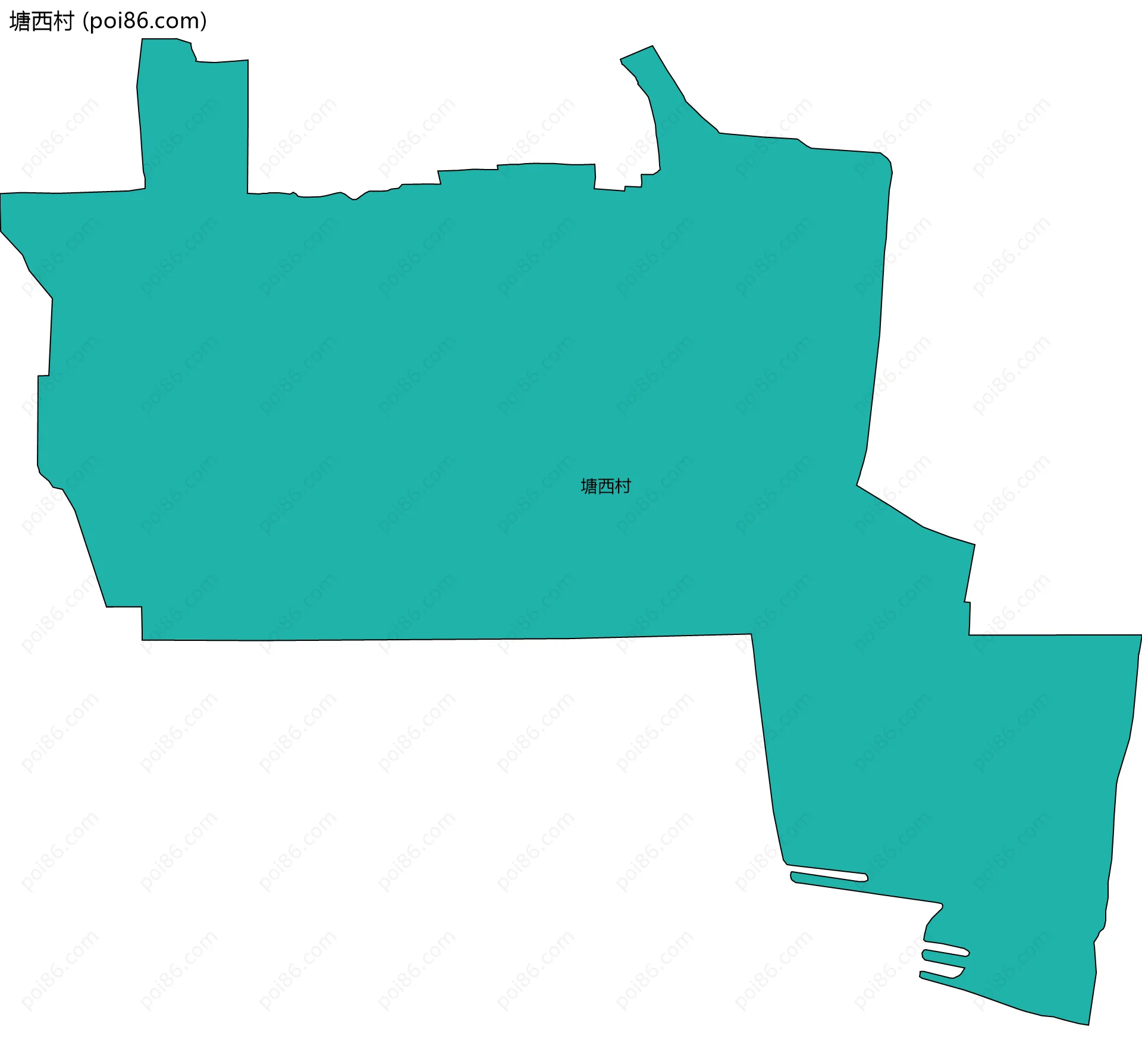 塘西村边界地图