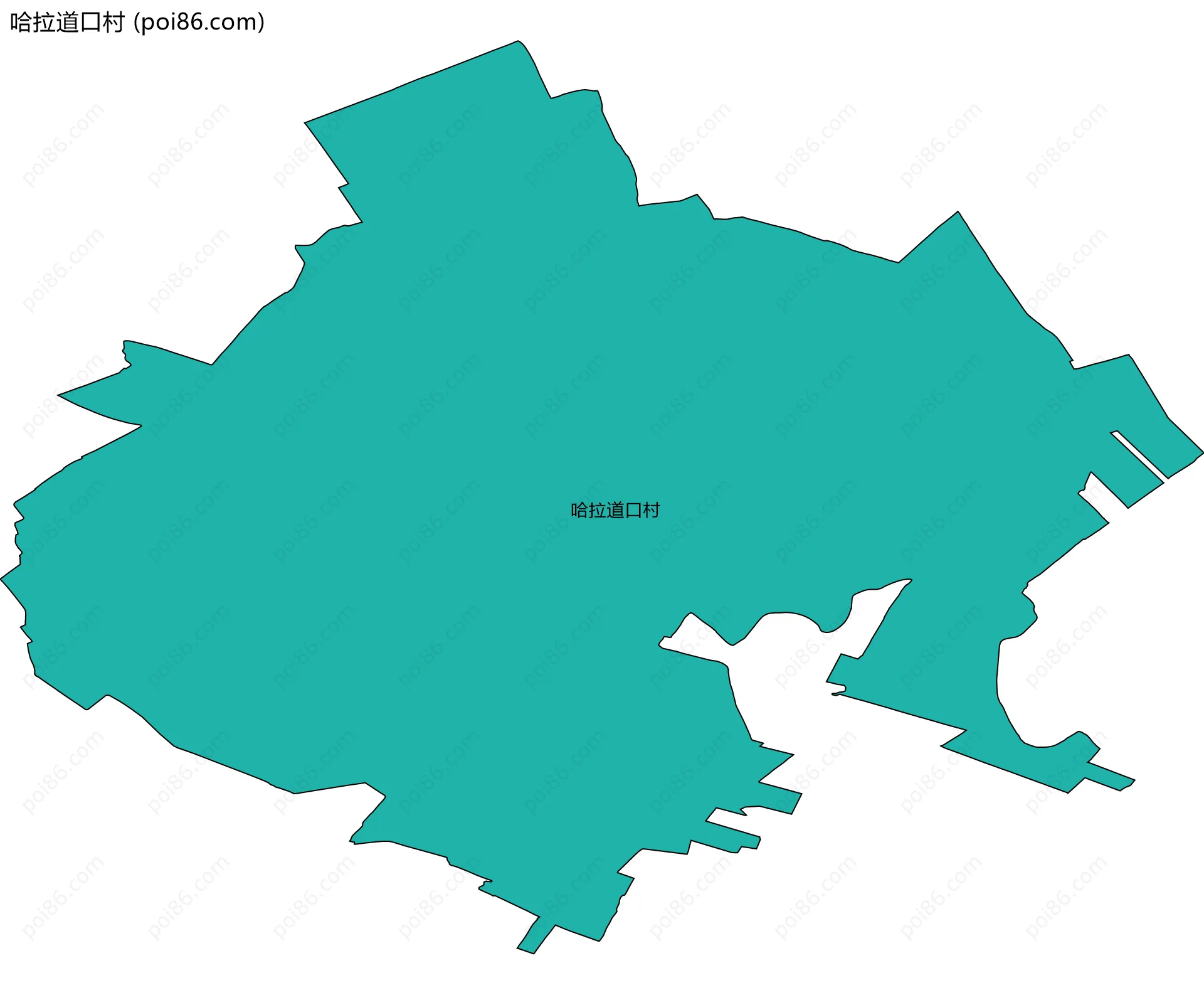 哈拉道口村边界地图