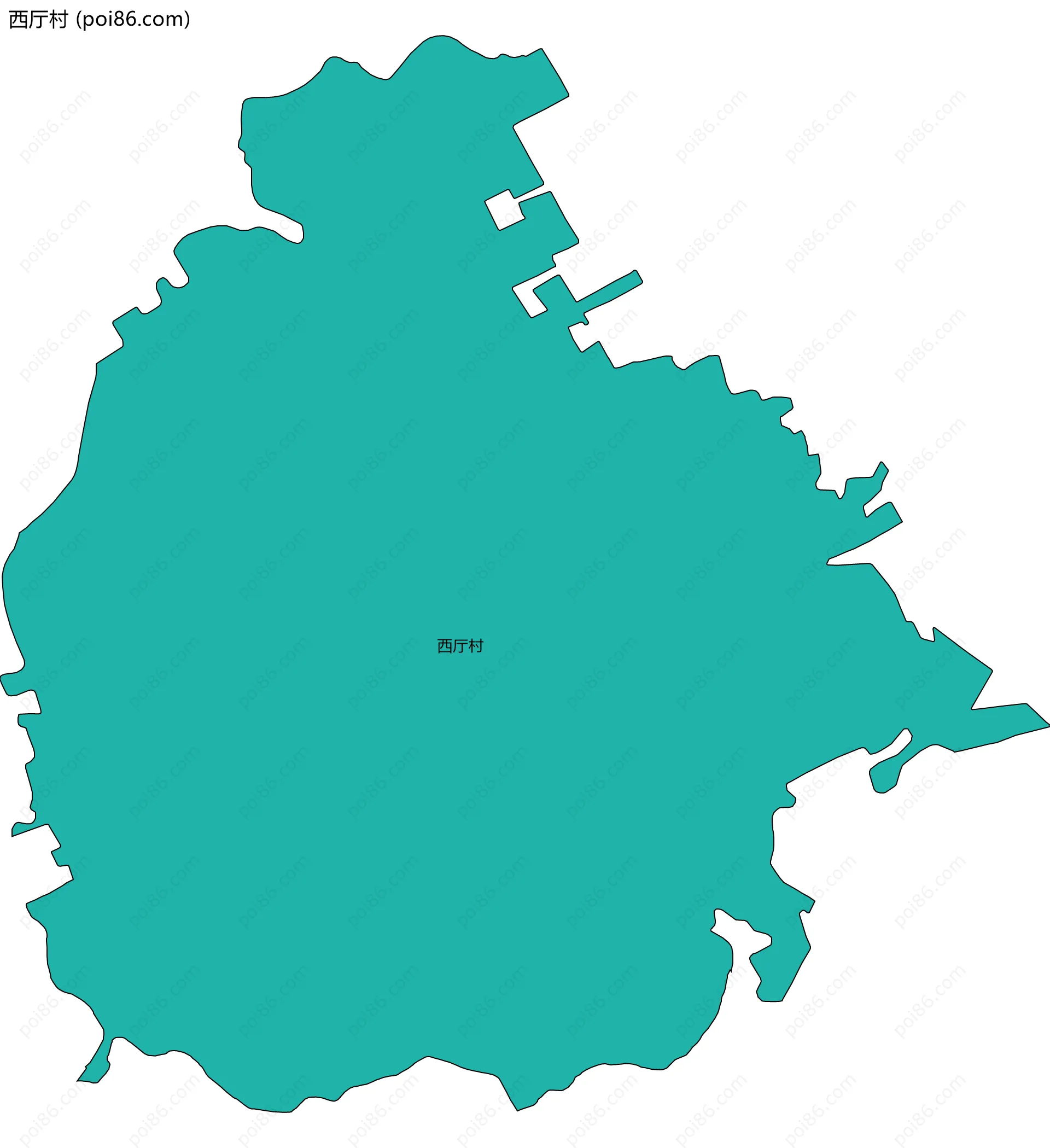 西厅村边界地图