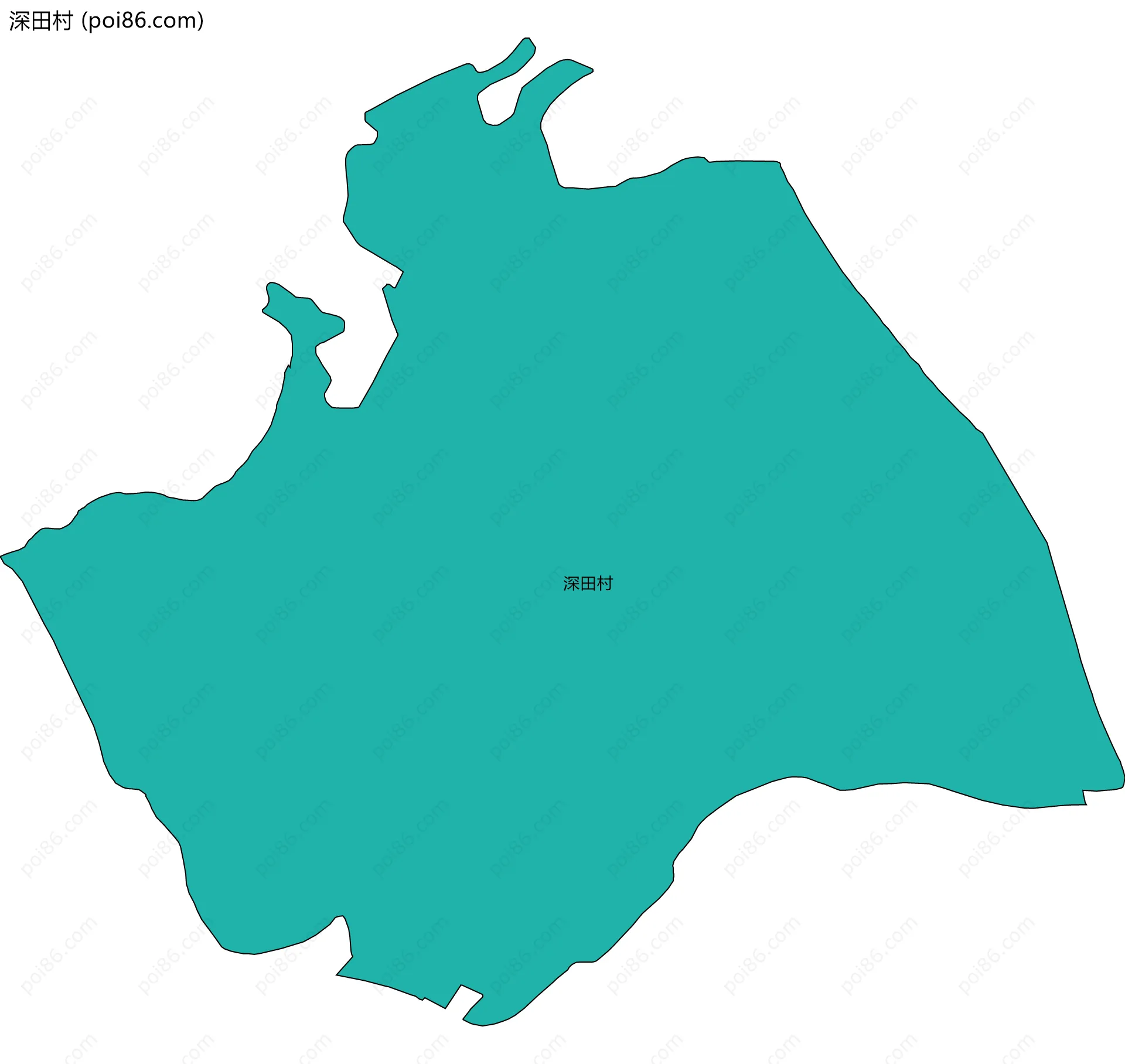 深田村边界地图