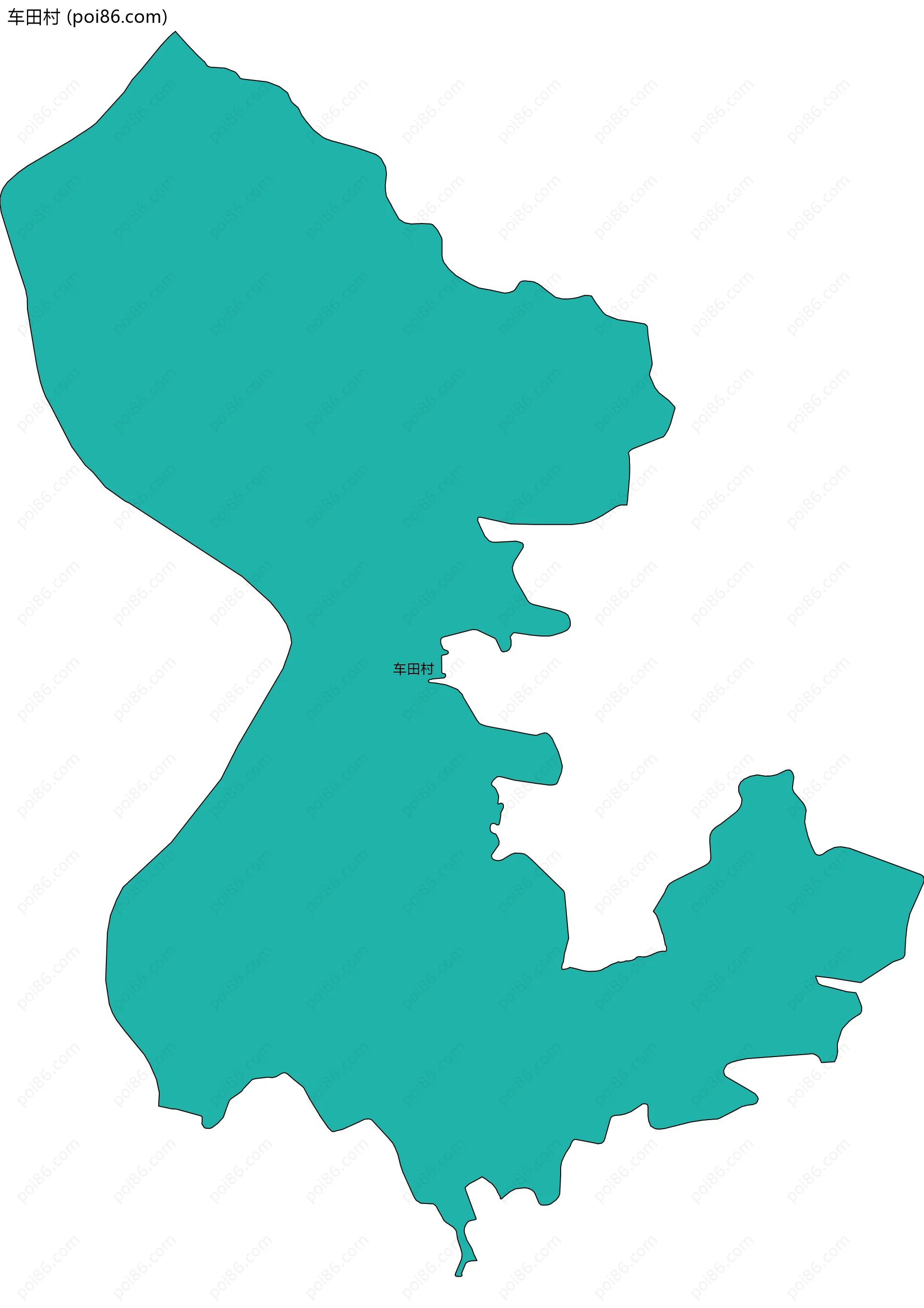 车田村边界地图