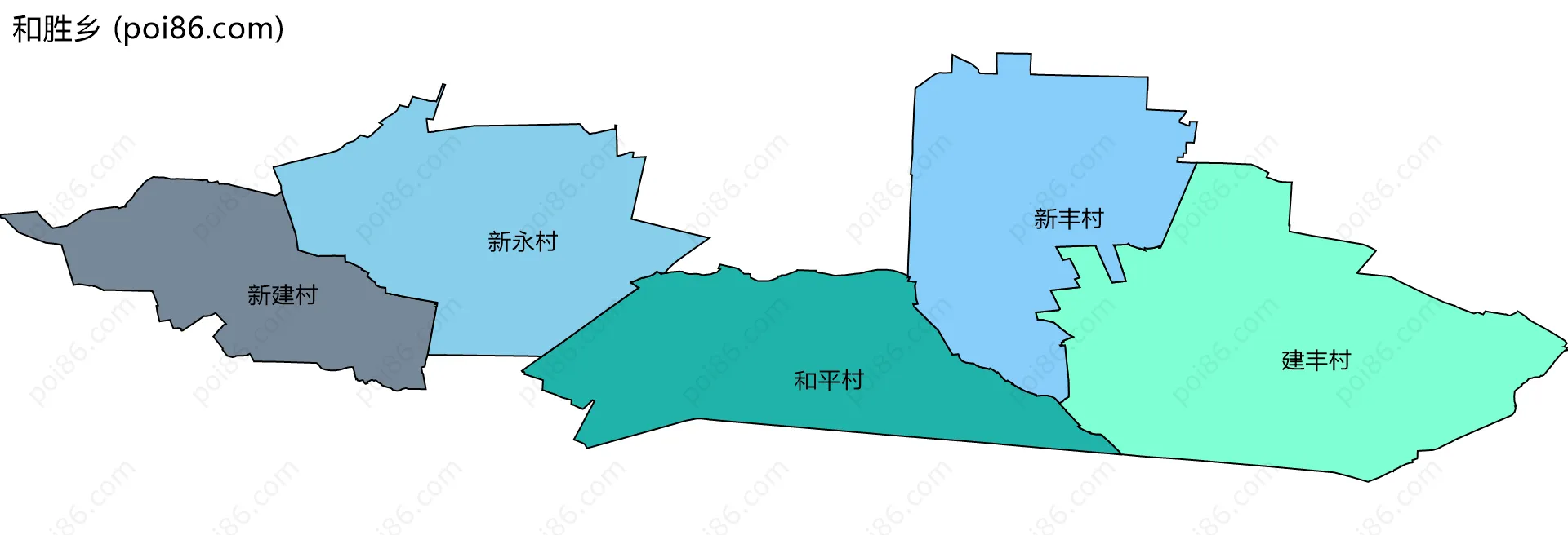 和胜乡边界地图(五级行政区划)