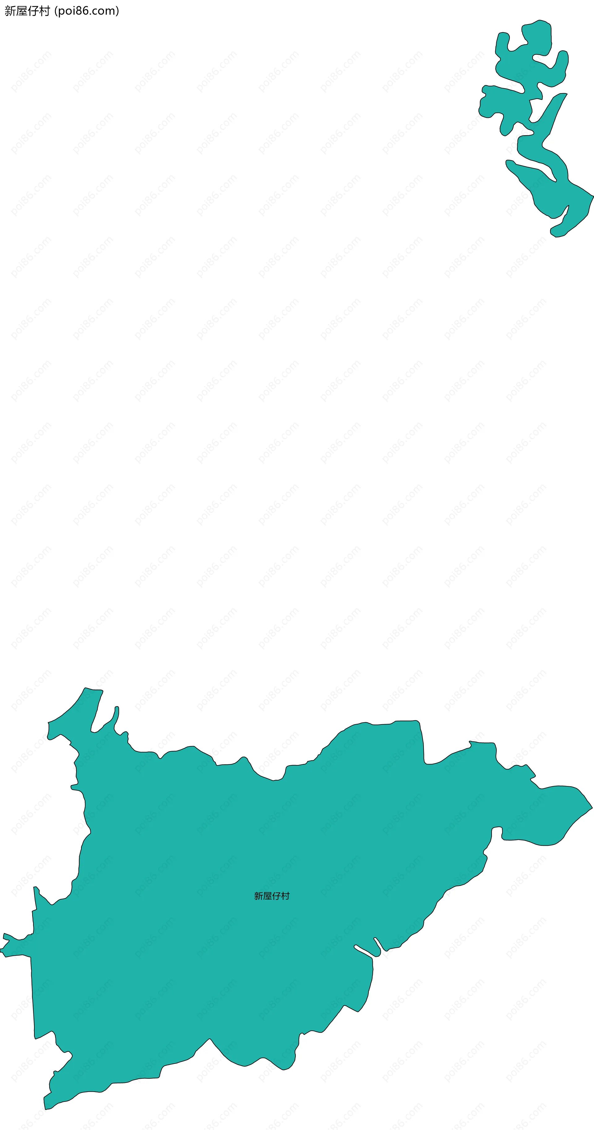 新屋仔村边界地图