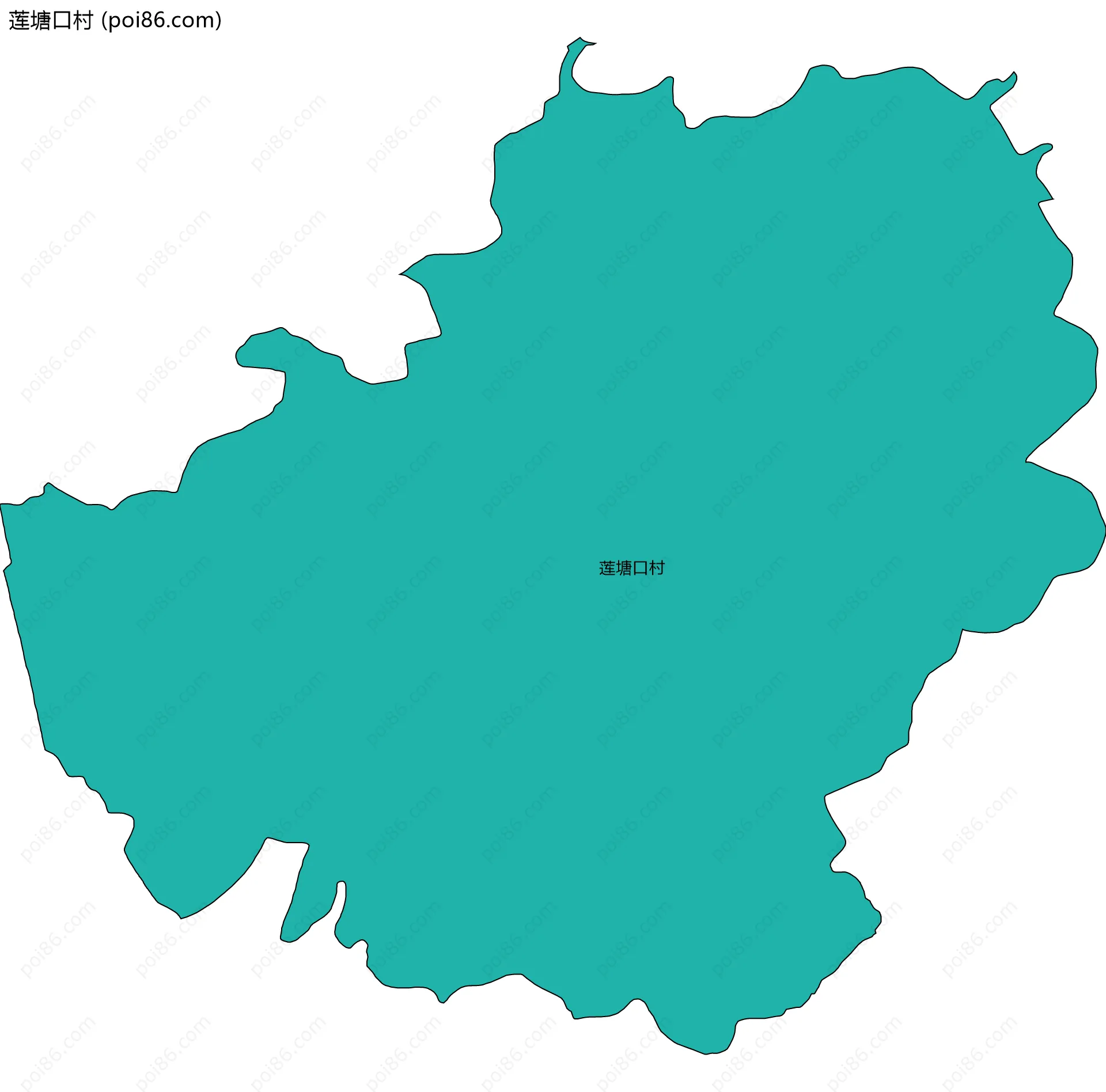 莲塘口村边界地图