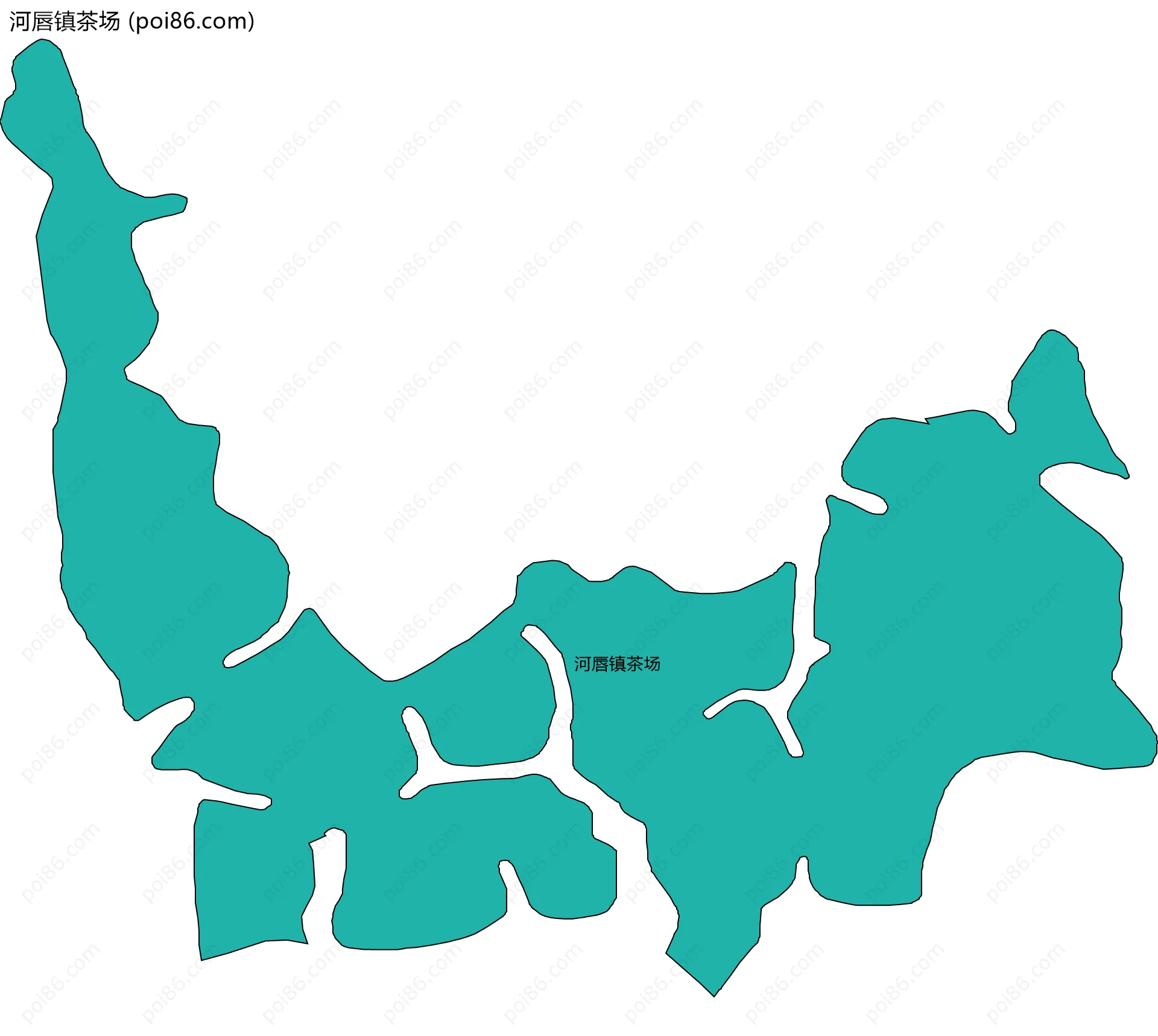河唇镇茶场边界地图
