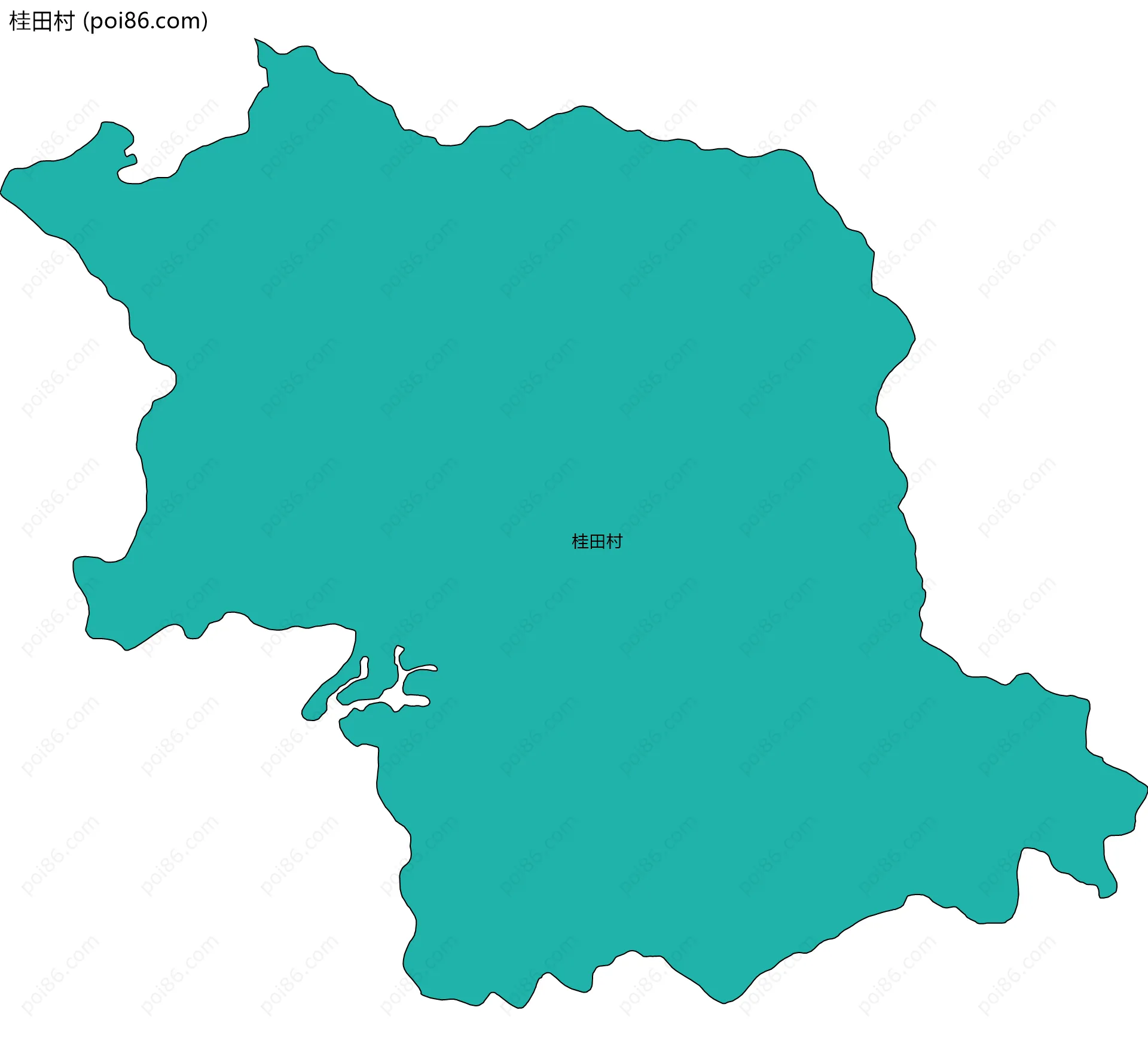 桂田村边界地图