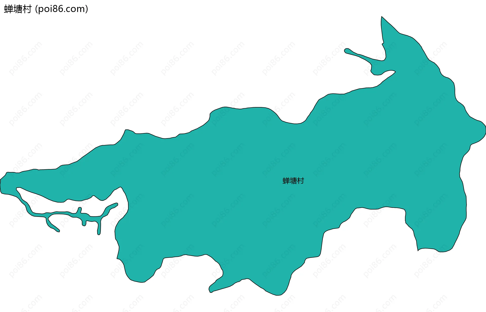 蝉塘村边界地图