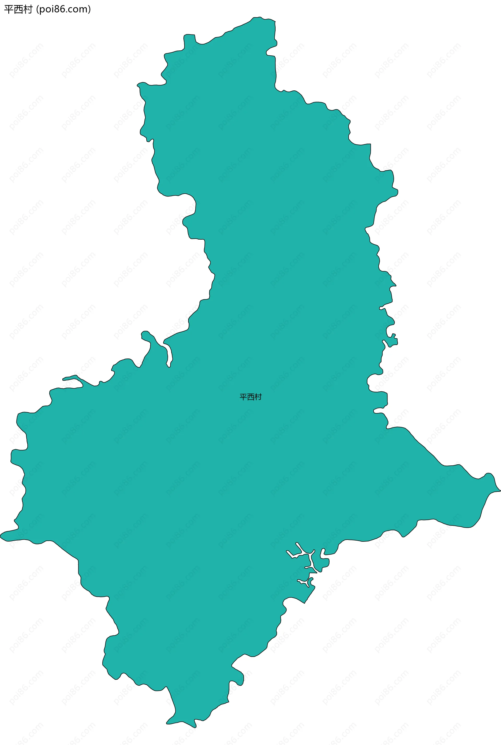 平西村边界地图