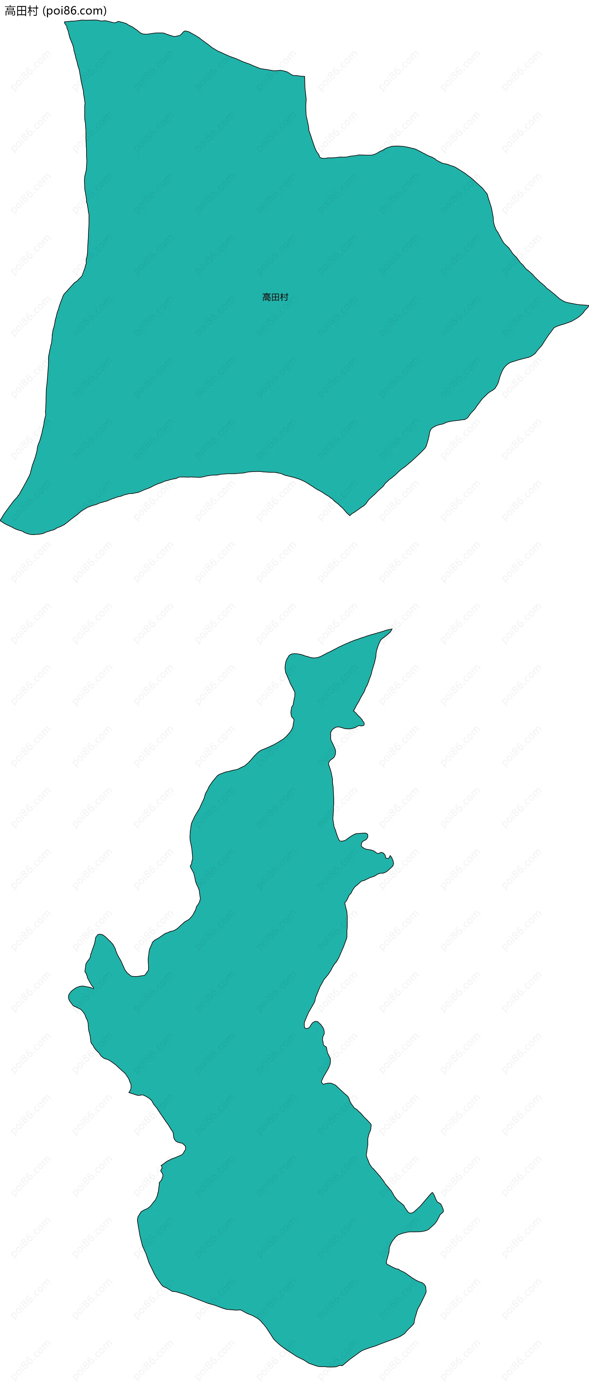 高田村边界地图