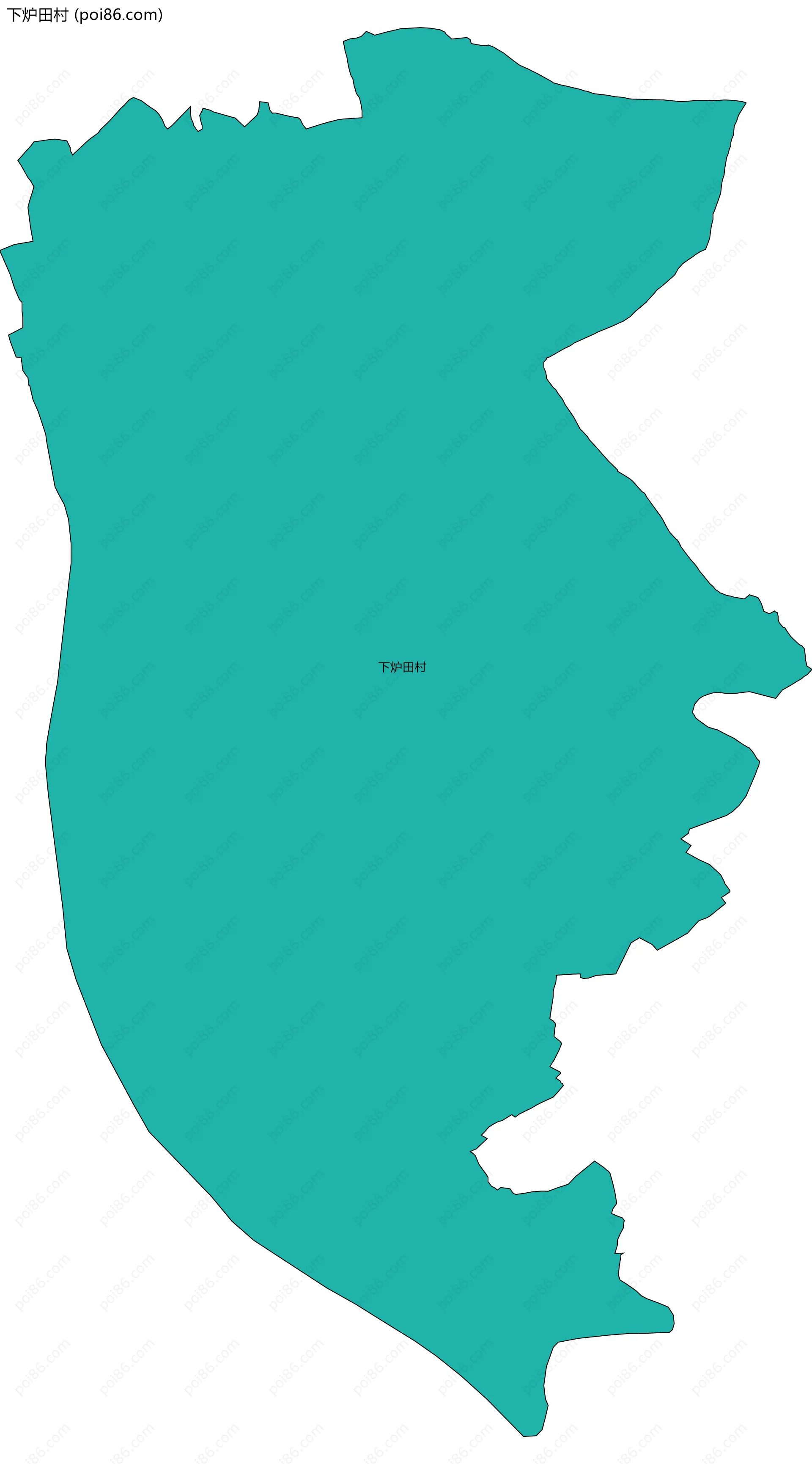 下炉田村边界地图