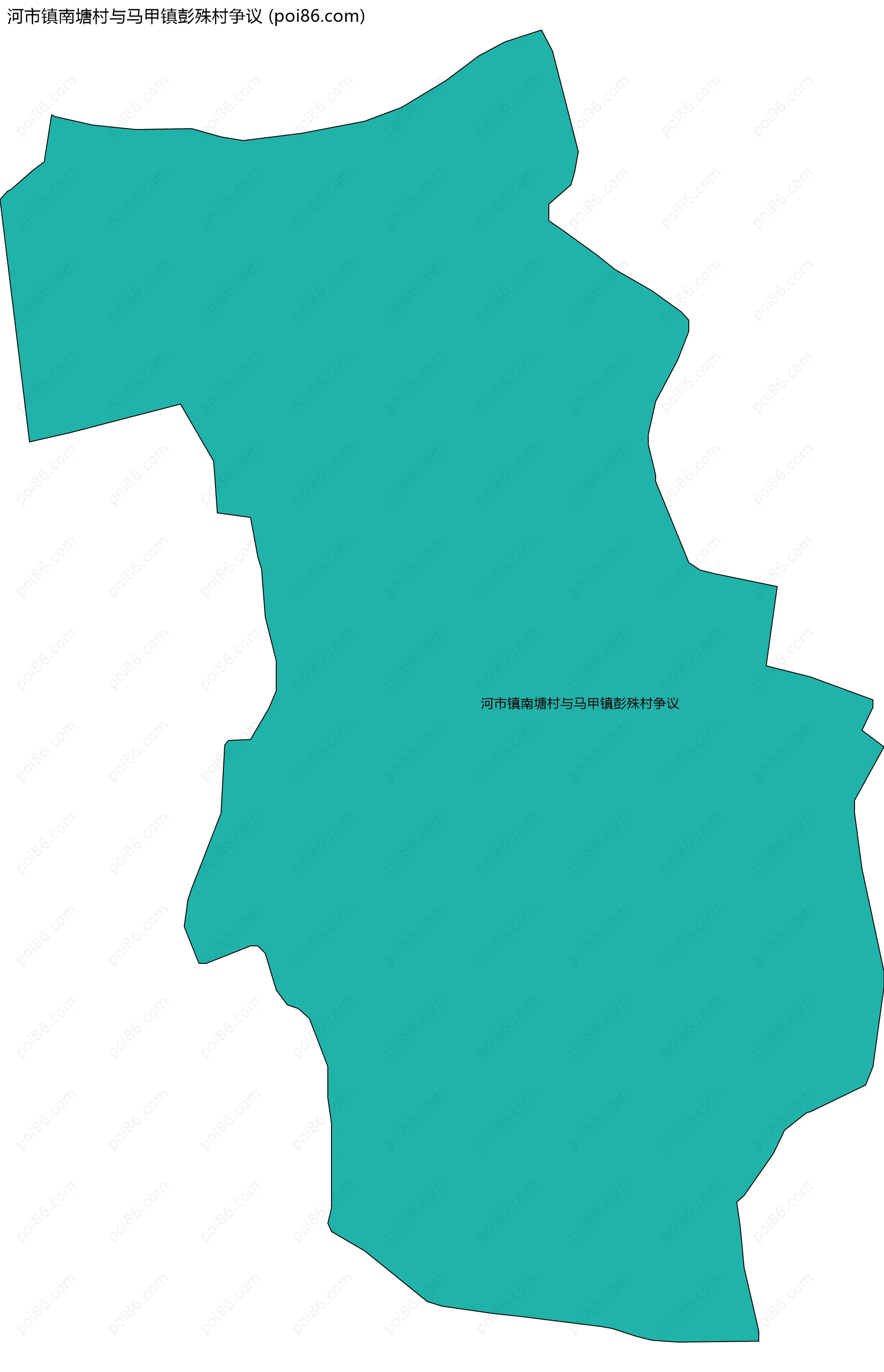 河市镇南塘村与马甲镇彭殊村争议边界地图