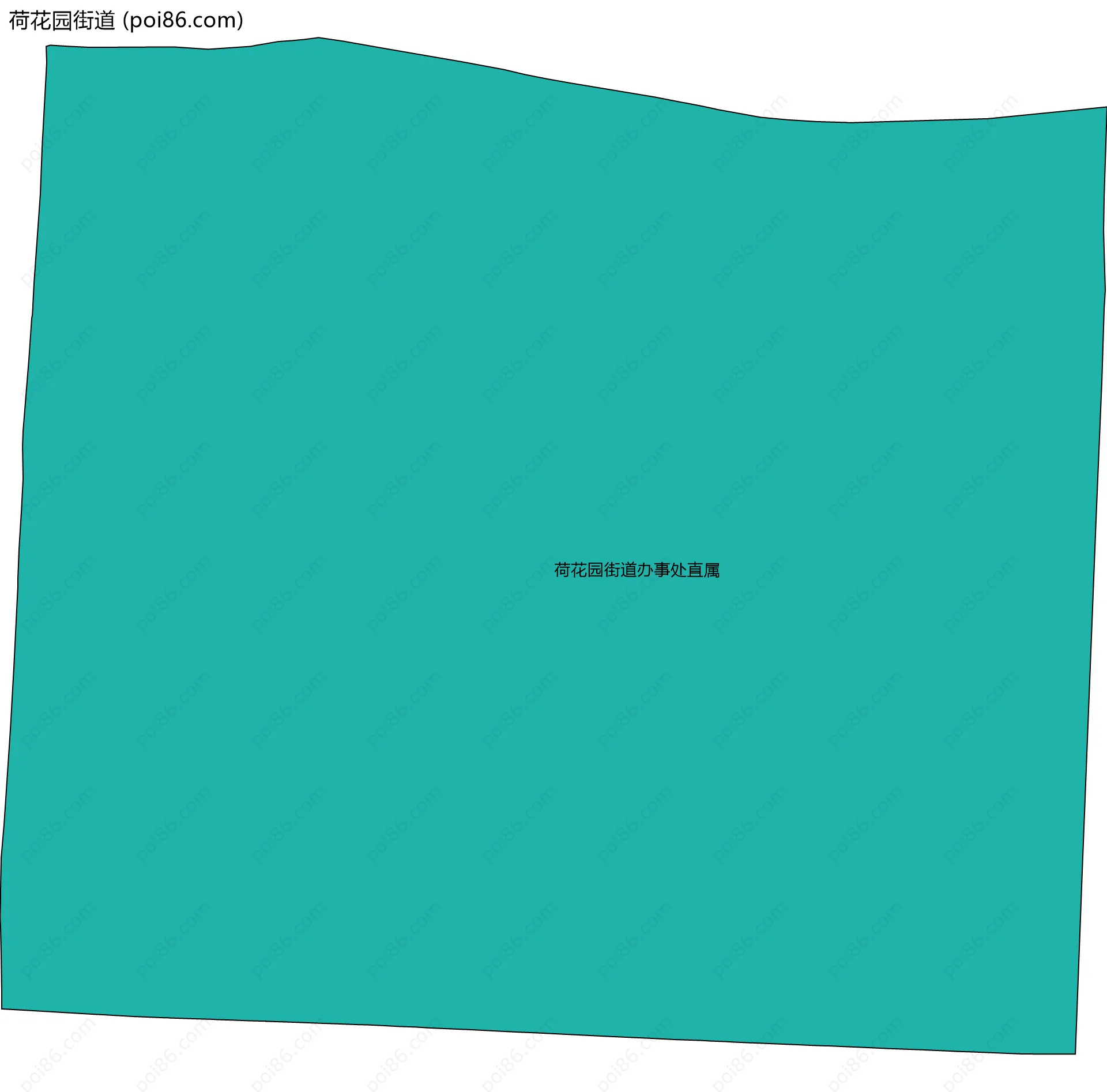 荷花园街道边界地图(五级行政区划)