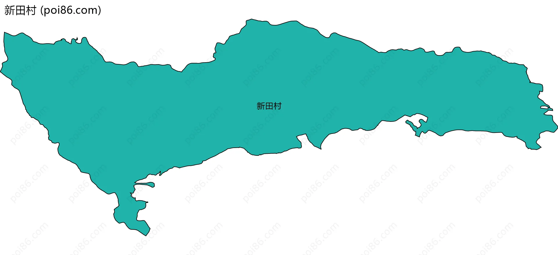 新田村边界地图