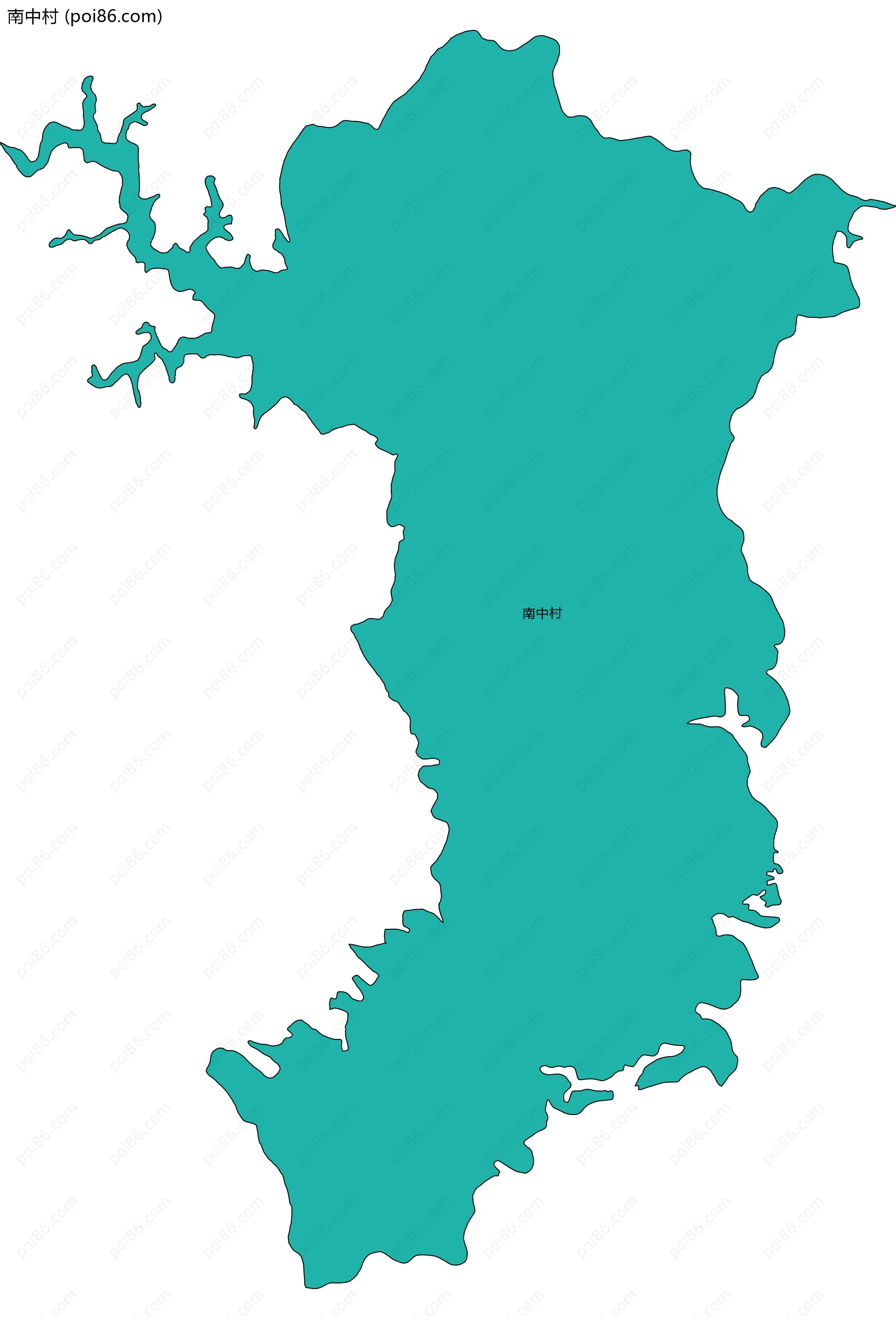 南中村边界地图