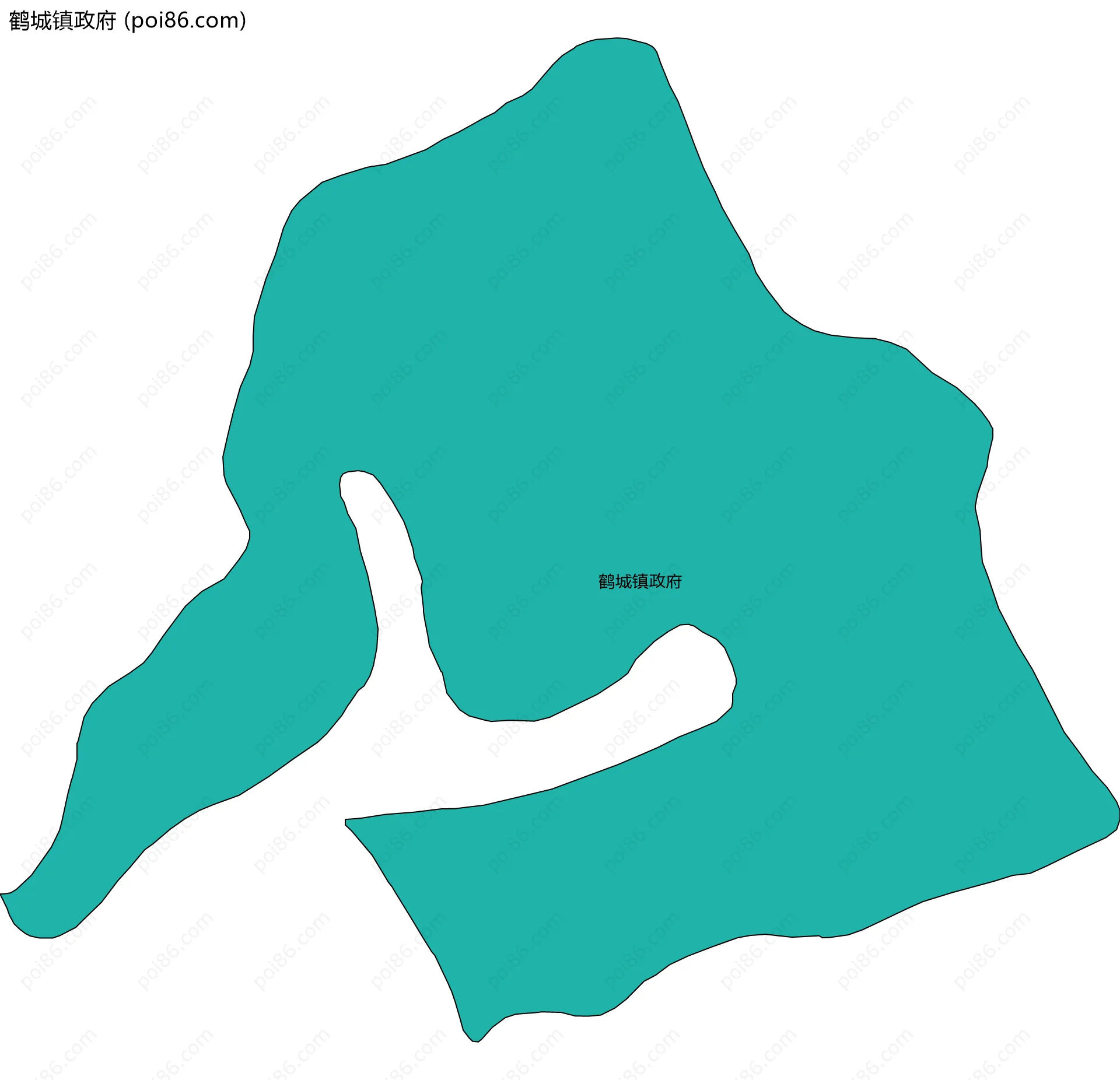鹤城镇政府边界地图
