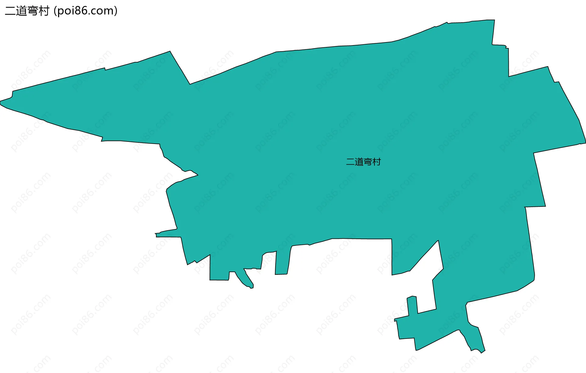 二道弯村边界地图