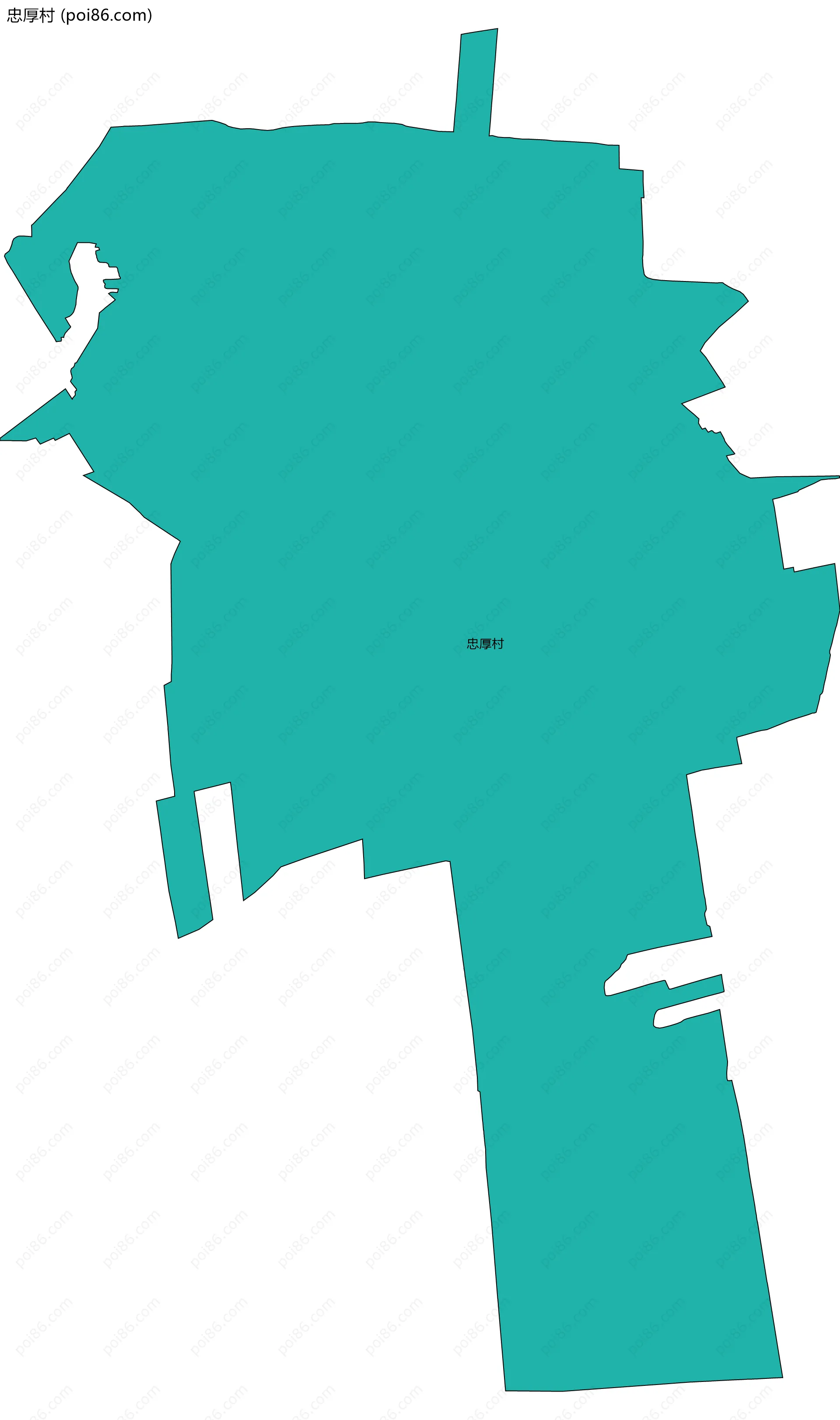 忠厚村边界地图