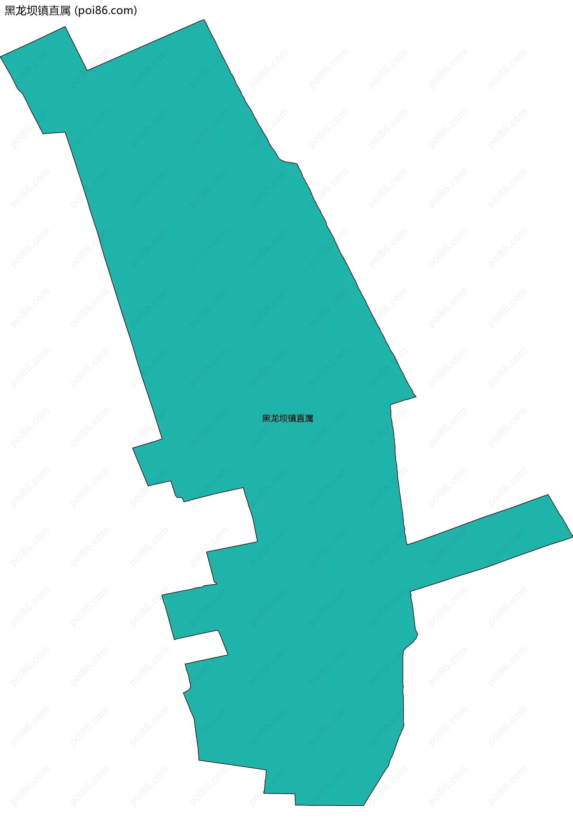 黑龙坝镇直属边界地图