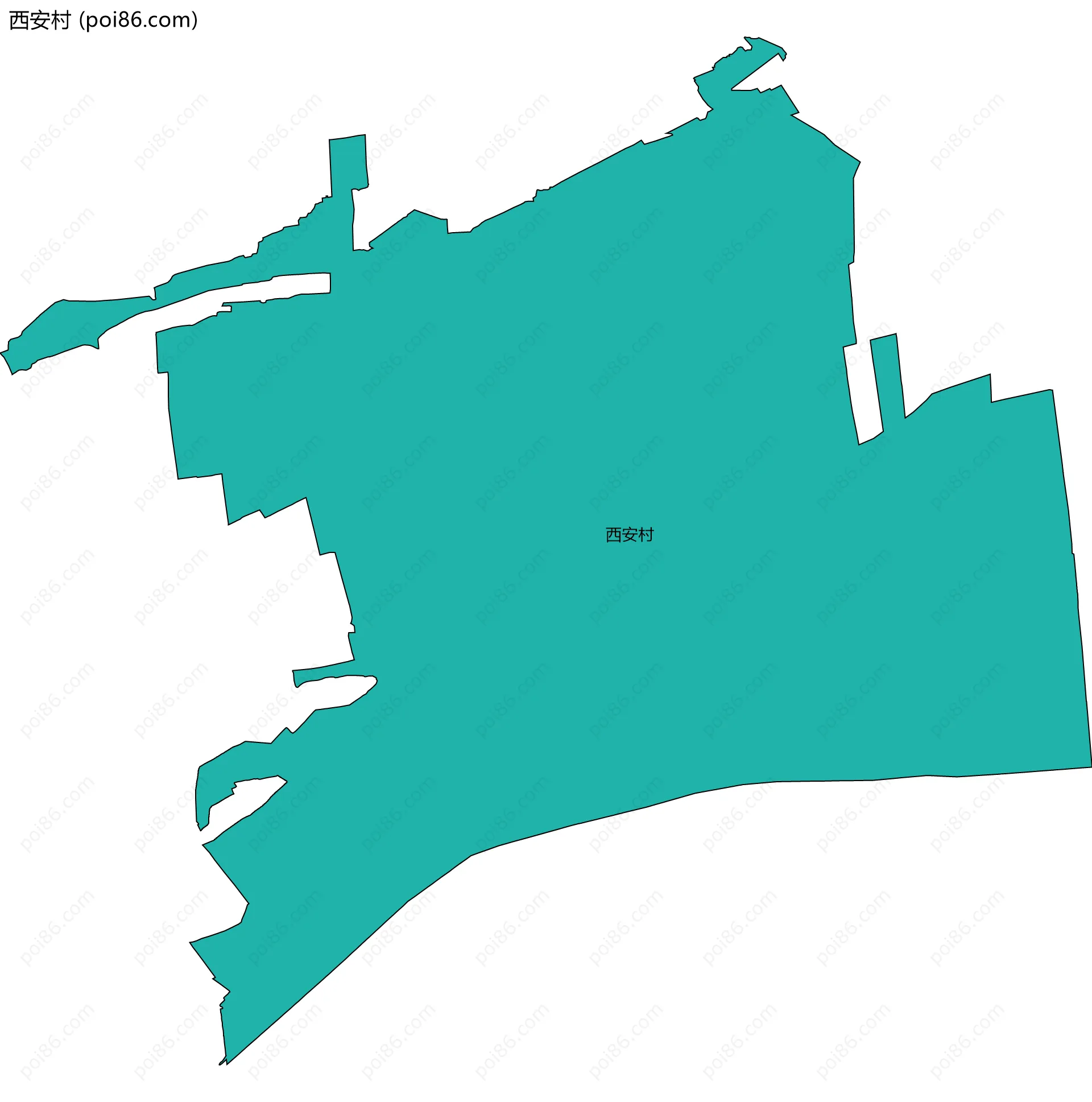 西安村边界地图
