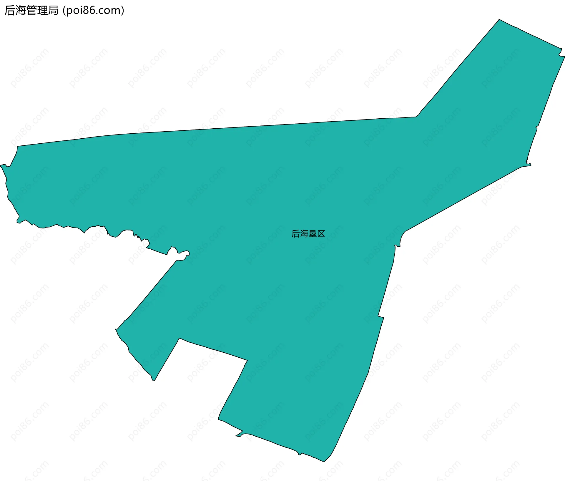 后海管理局边界地图(五级行政区划)