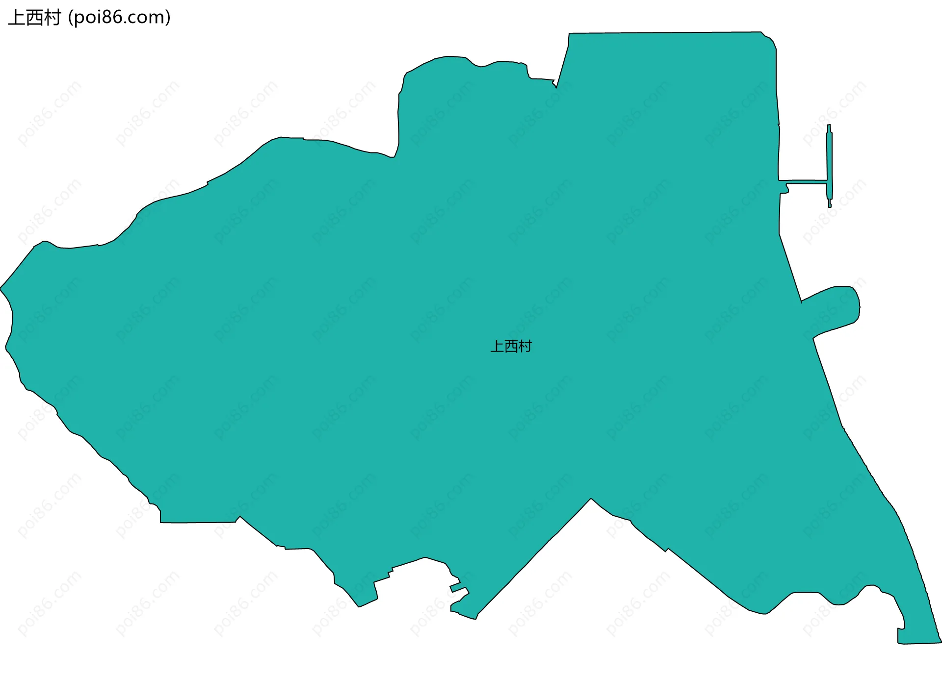 上西村边界地图