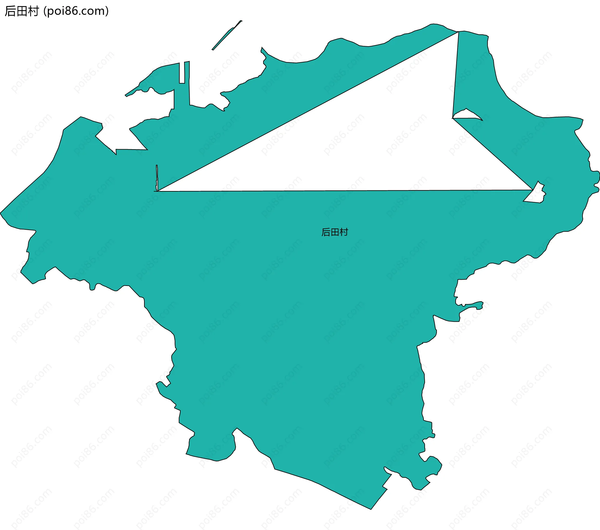 后田村边界地图