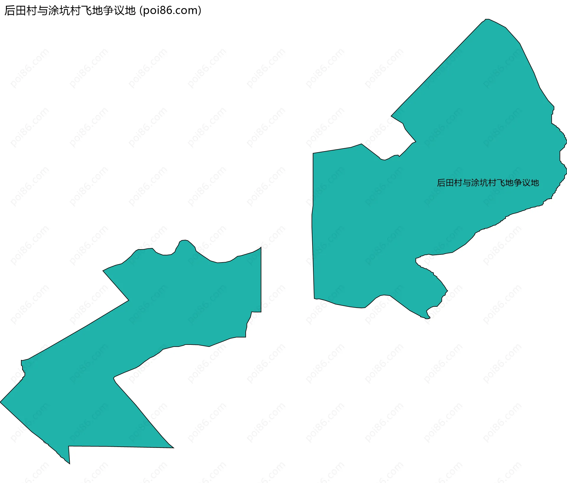 后田村与涂坑村飞地争议地边界地图