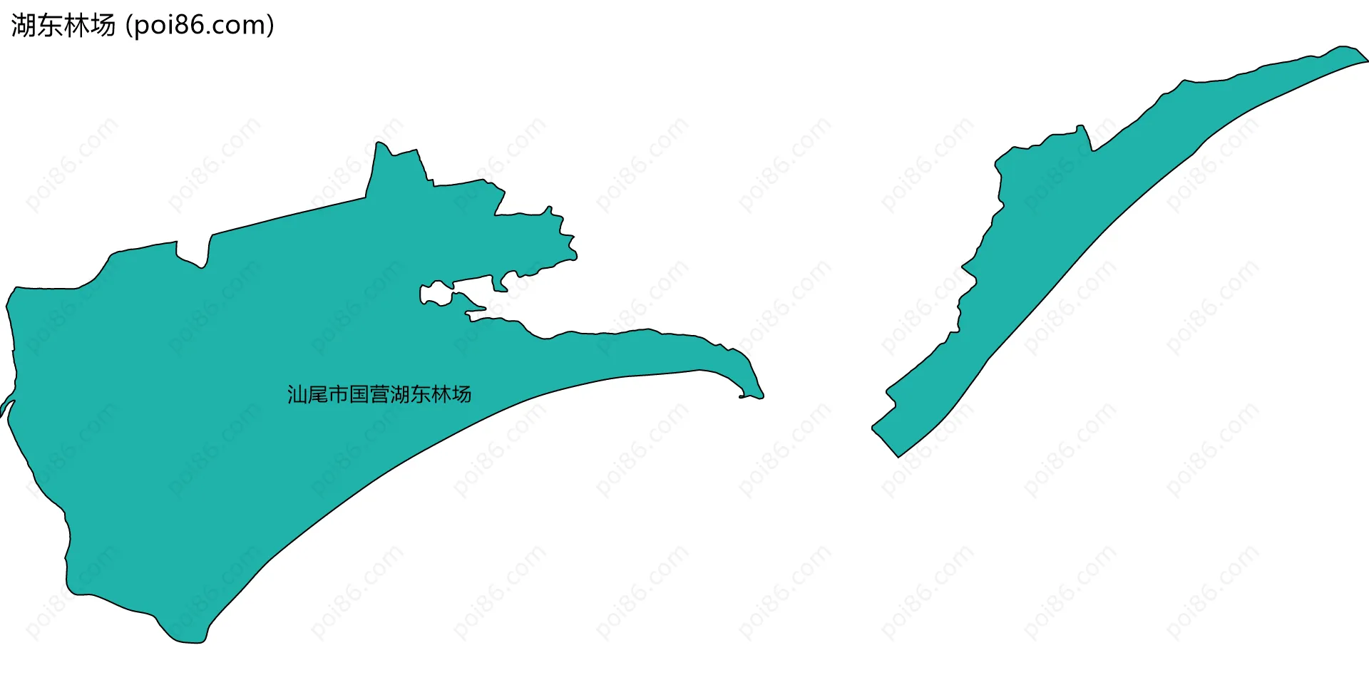 湖东林场边界地图(五级行政区划)