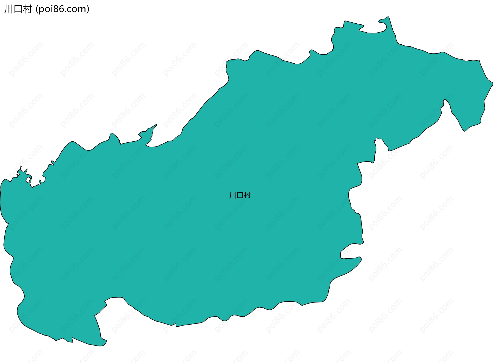 川口村边界地图