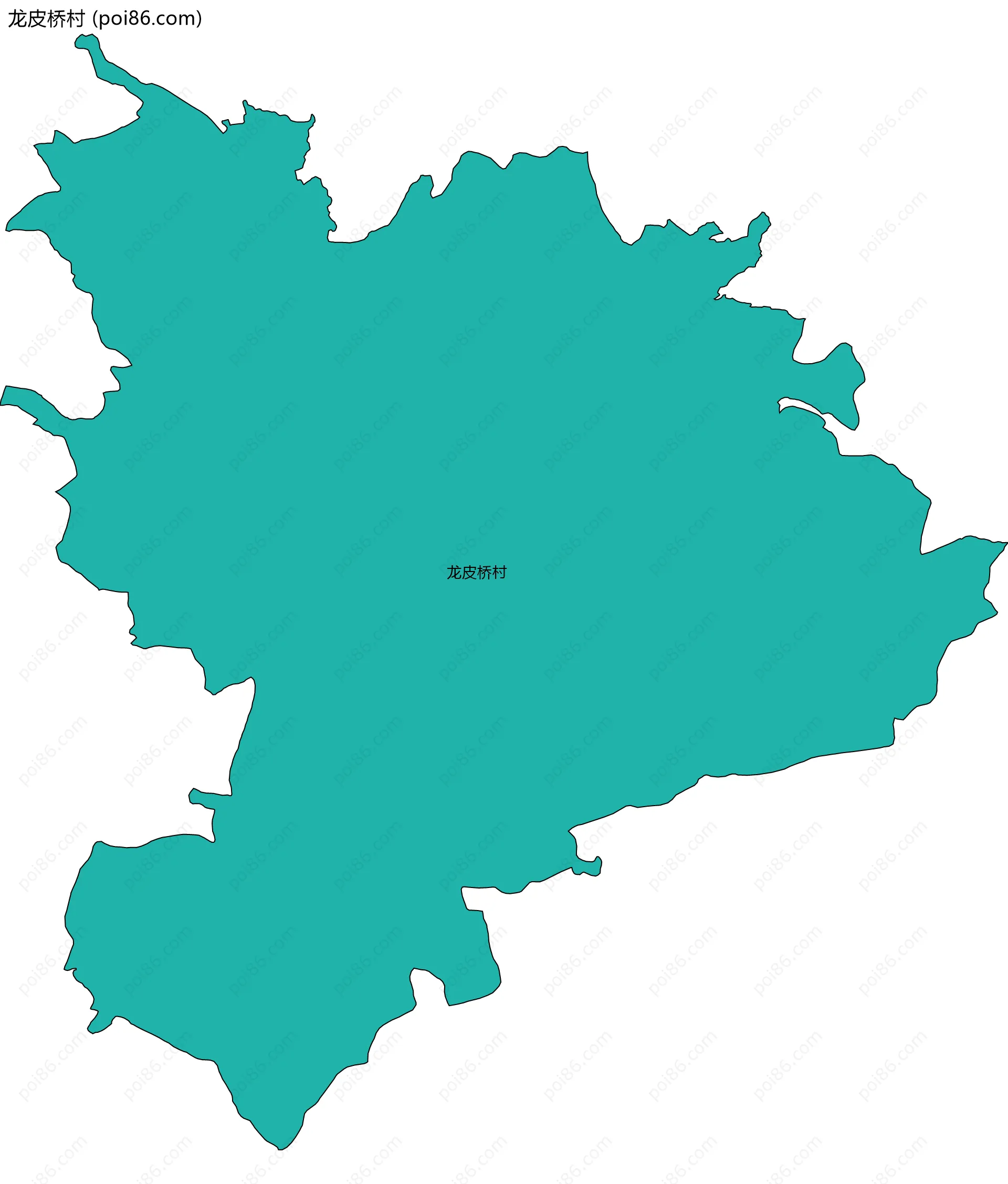 龙皮桥村边界地图