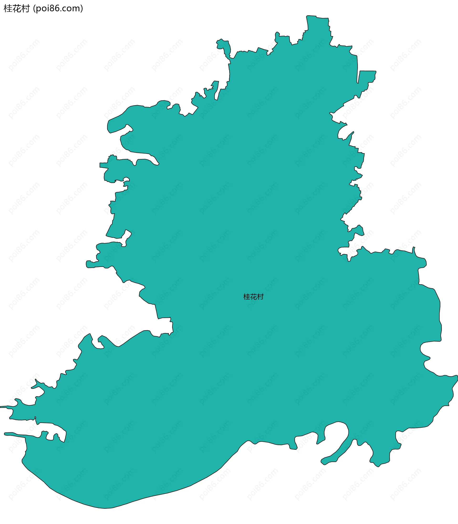 桂花村边界地图