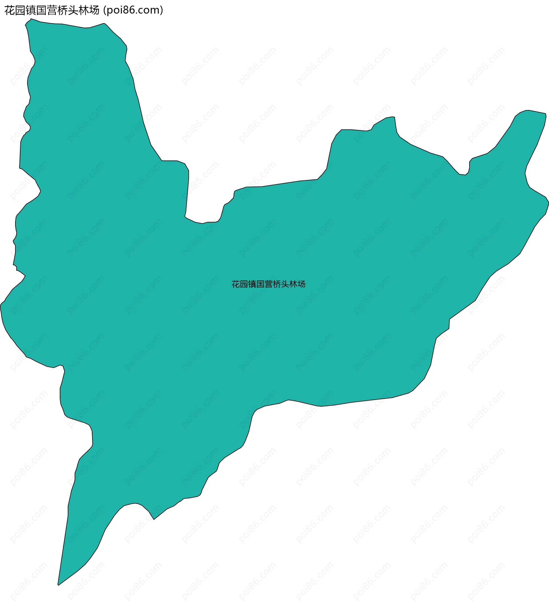 花园镇国营桥头林场边界地图
