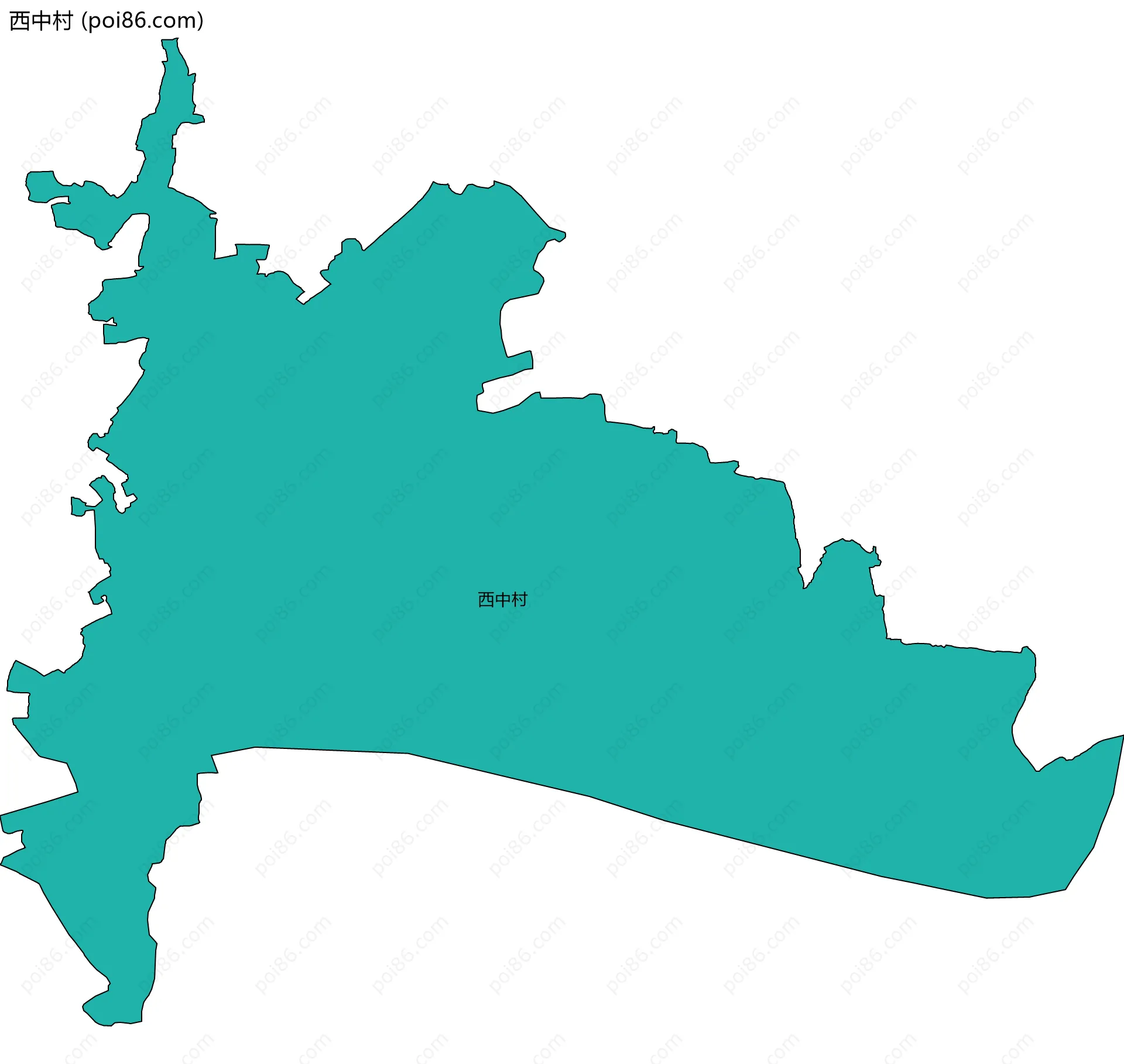 西中村边界地图