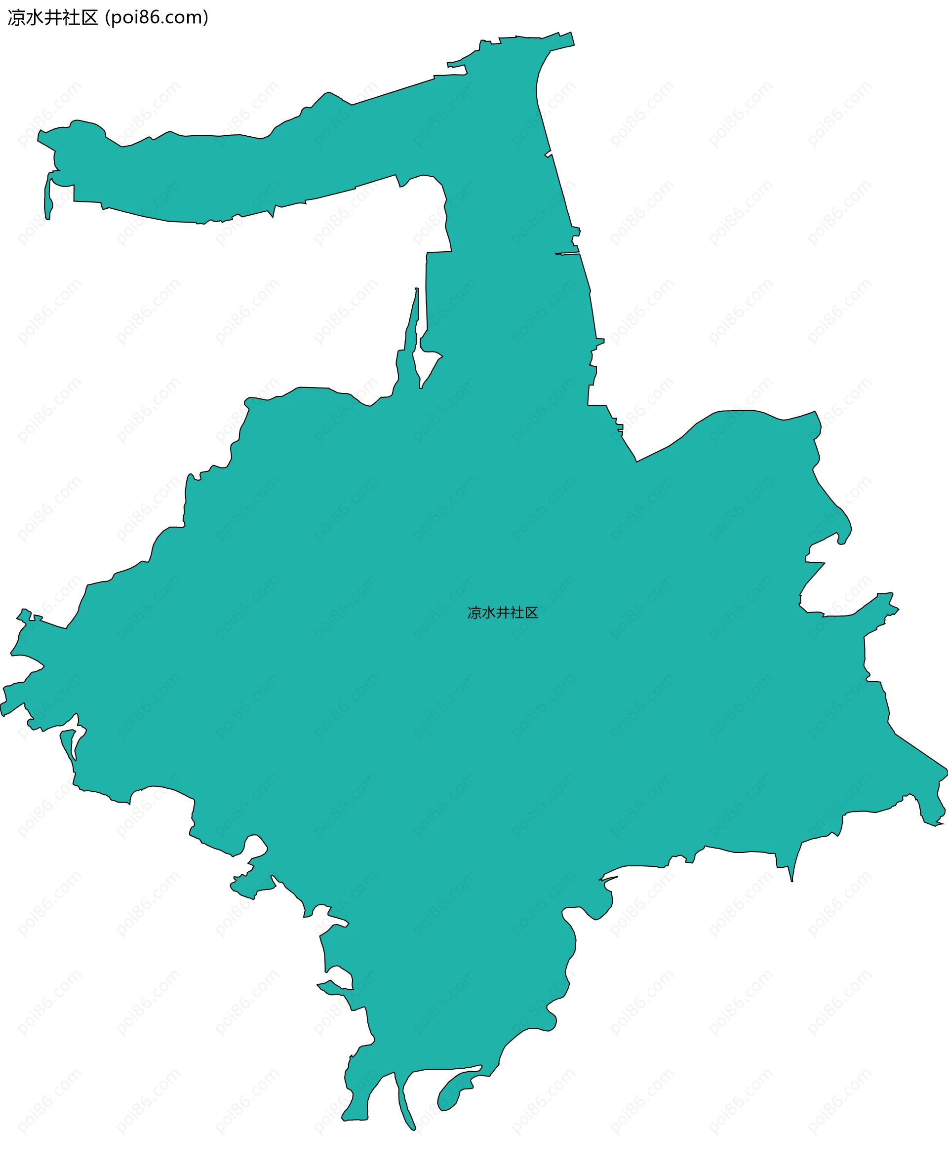 凉水井社区边界地图