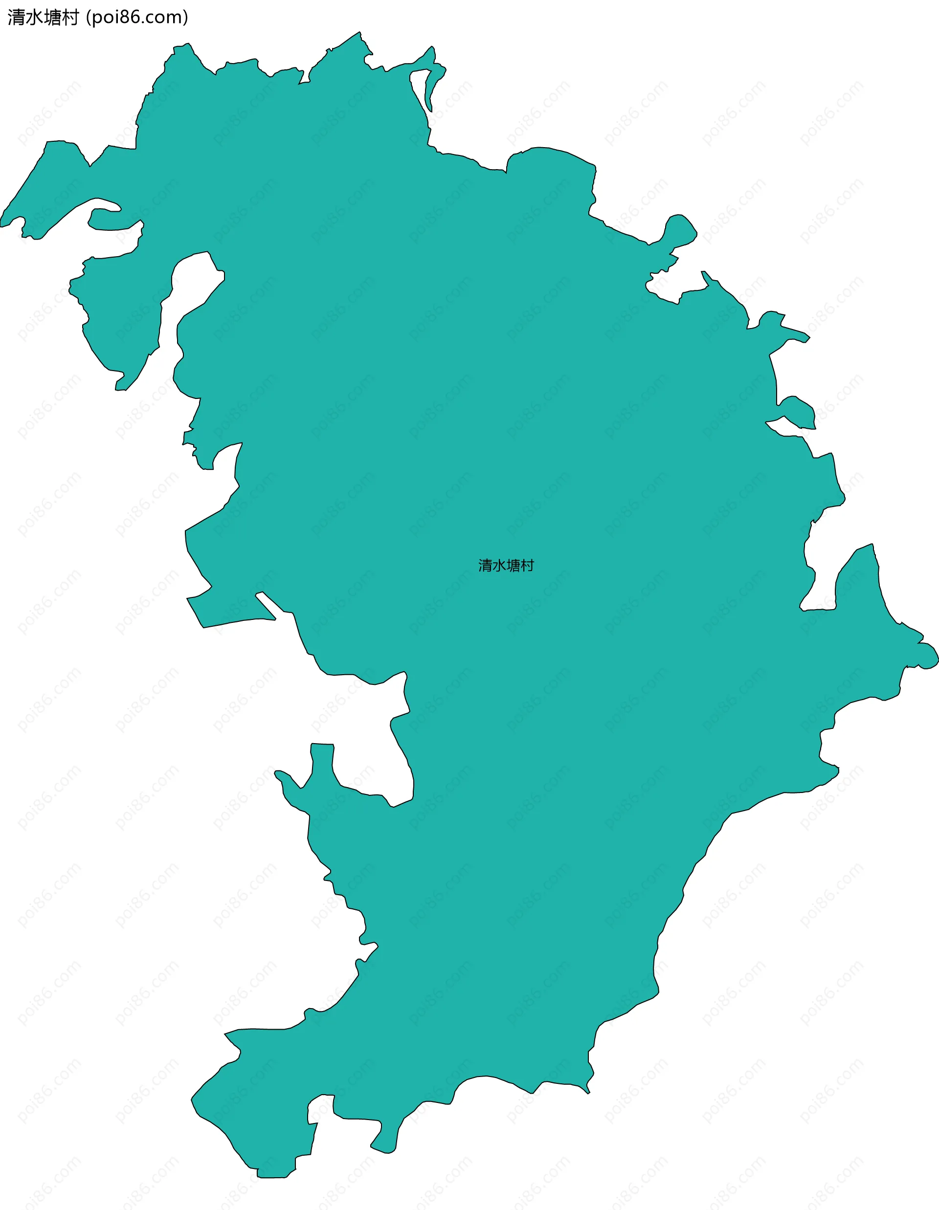 清水塘村边界地图