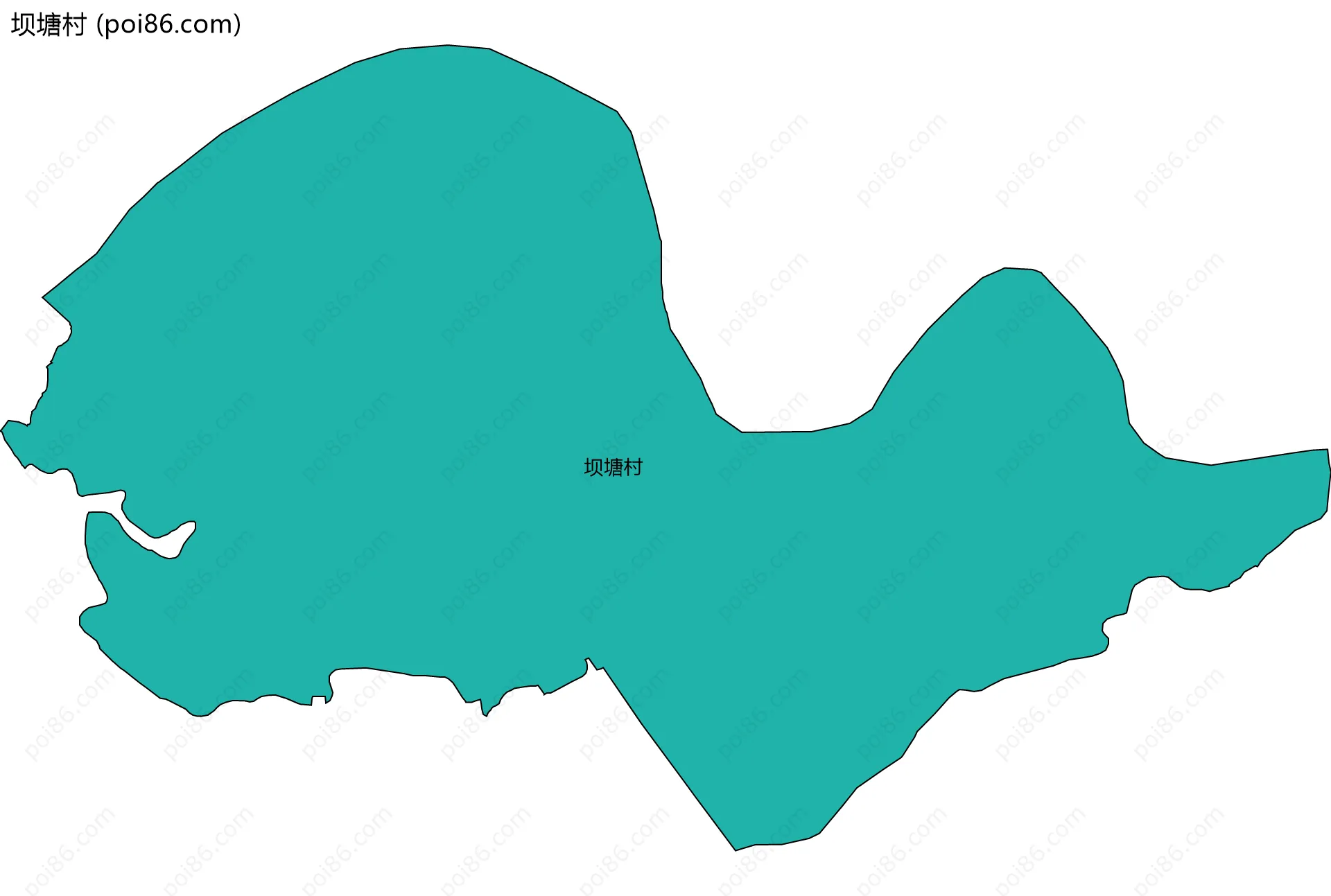 坝塘村边界地图
