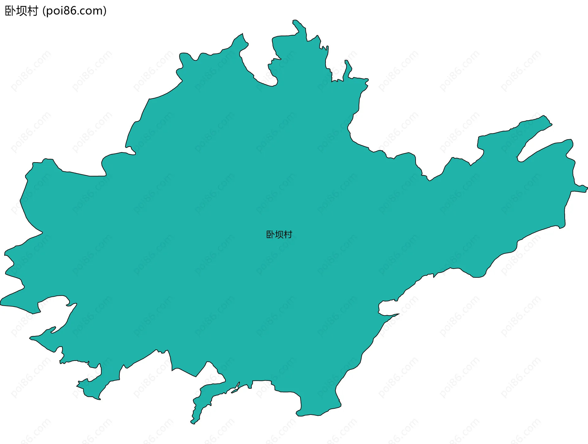 卧坝村边界地图