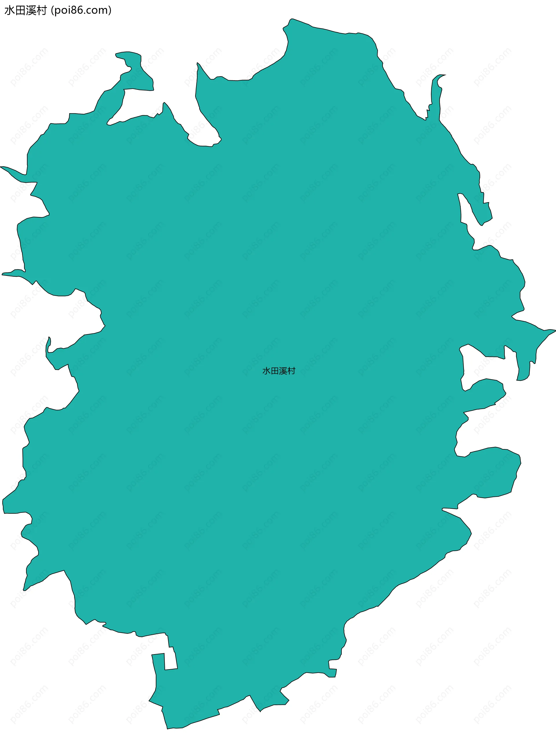 水田溪村边界地图
