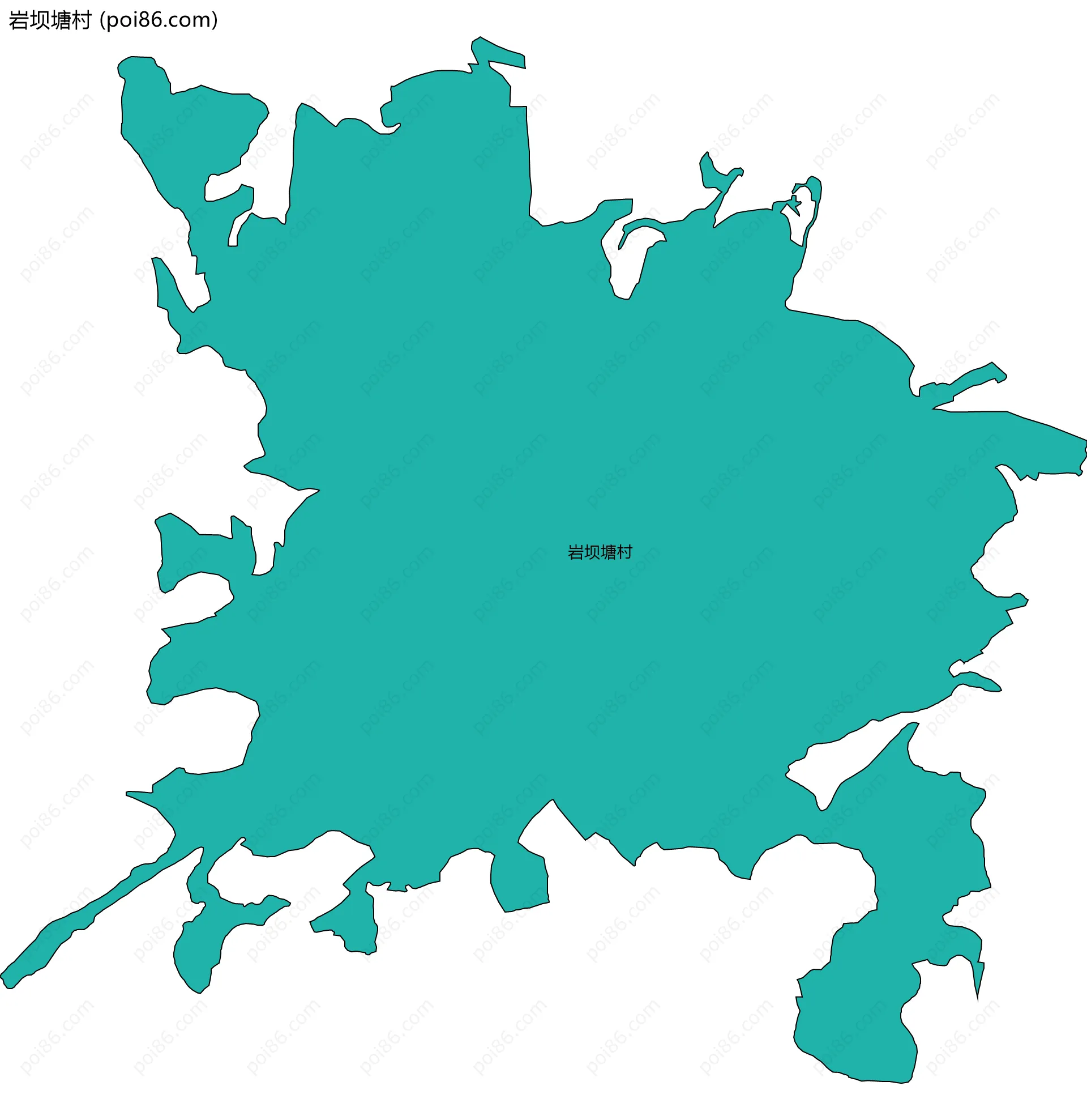 岩坝塘村边界地图