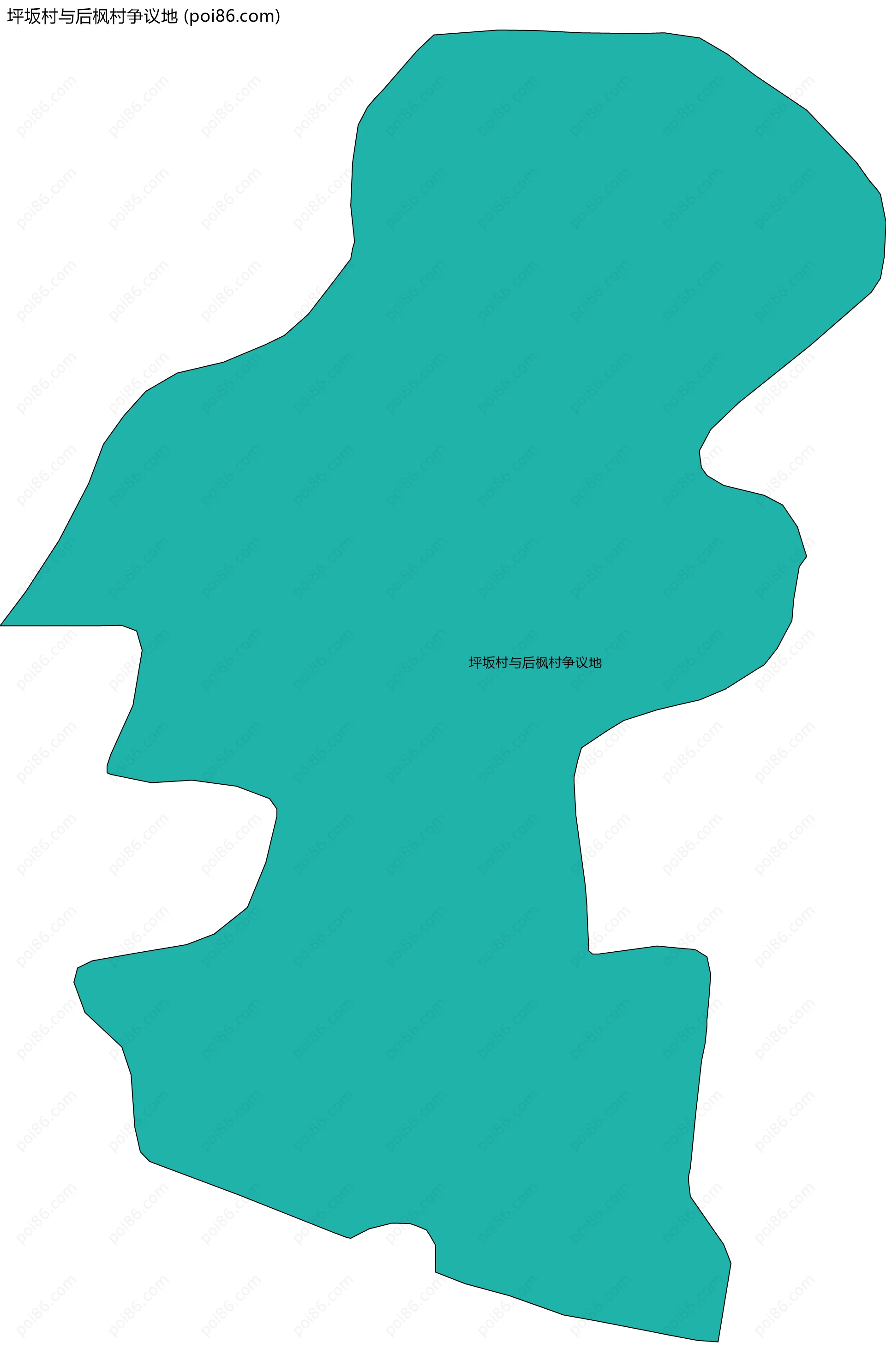 坪坂村与后枫村争议地边界地图