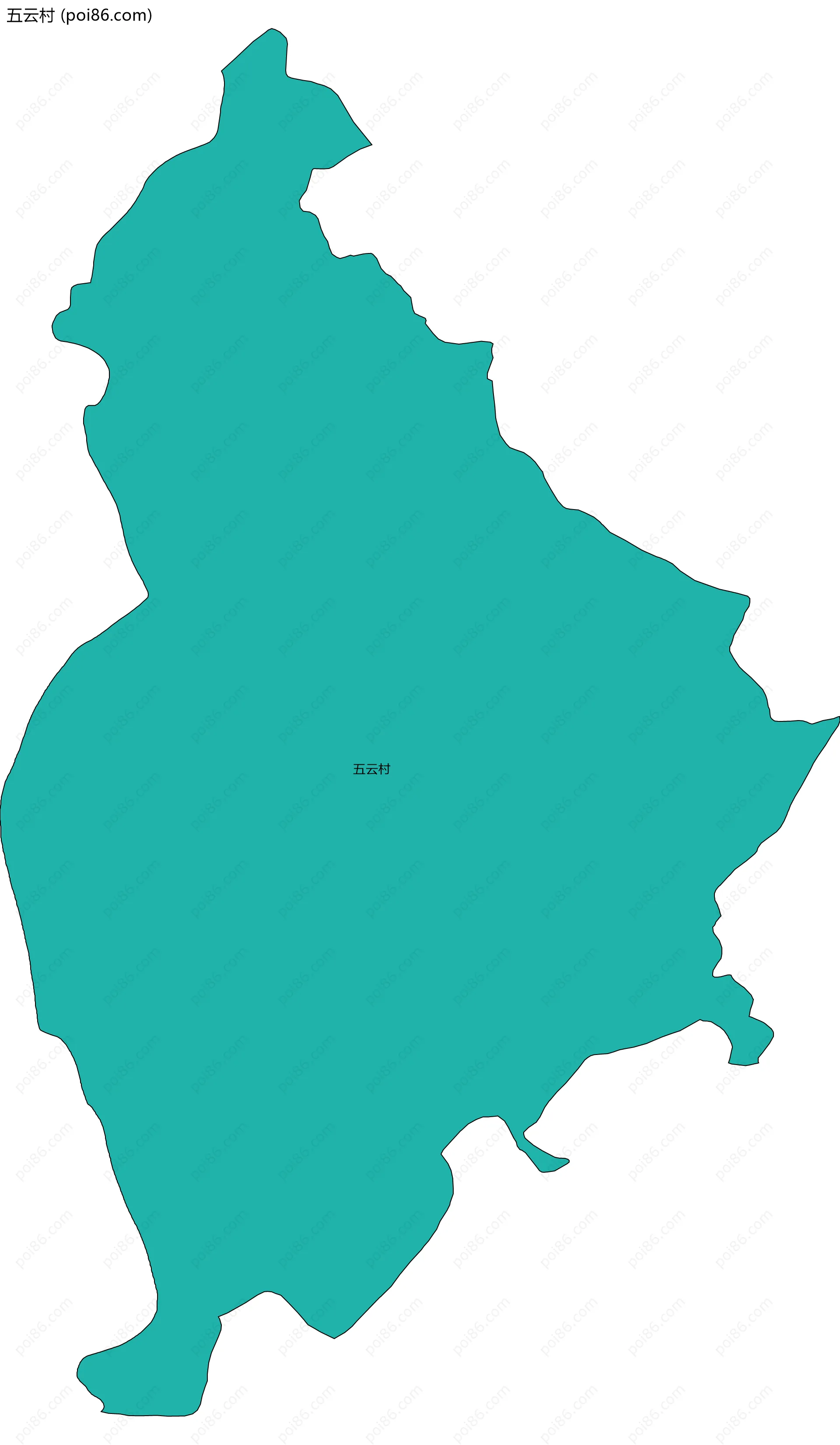 五云村边界地图