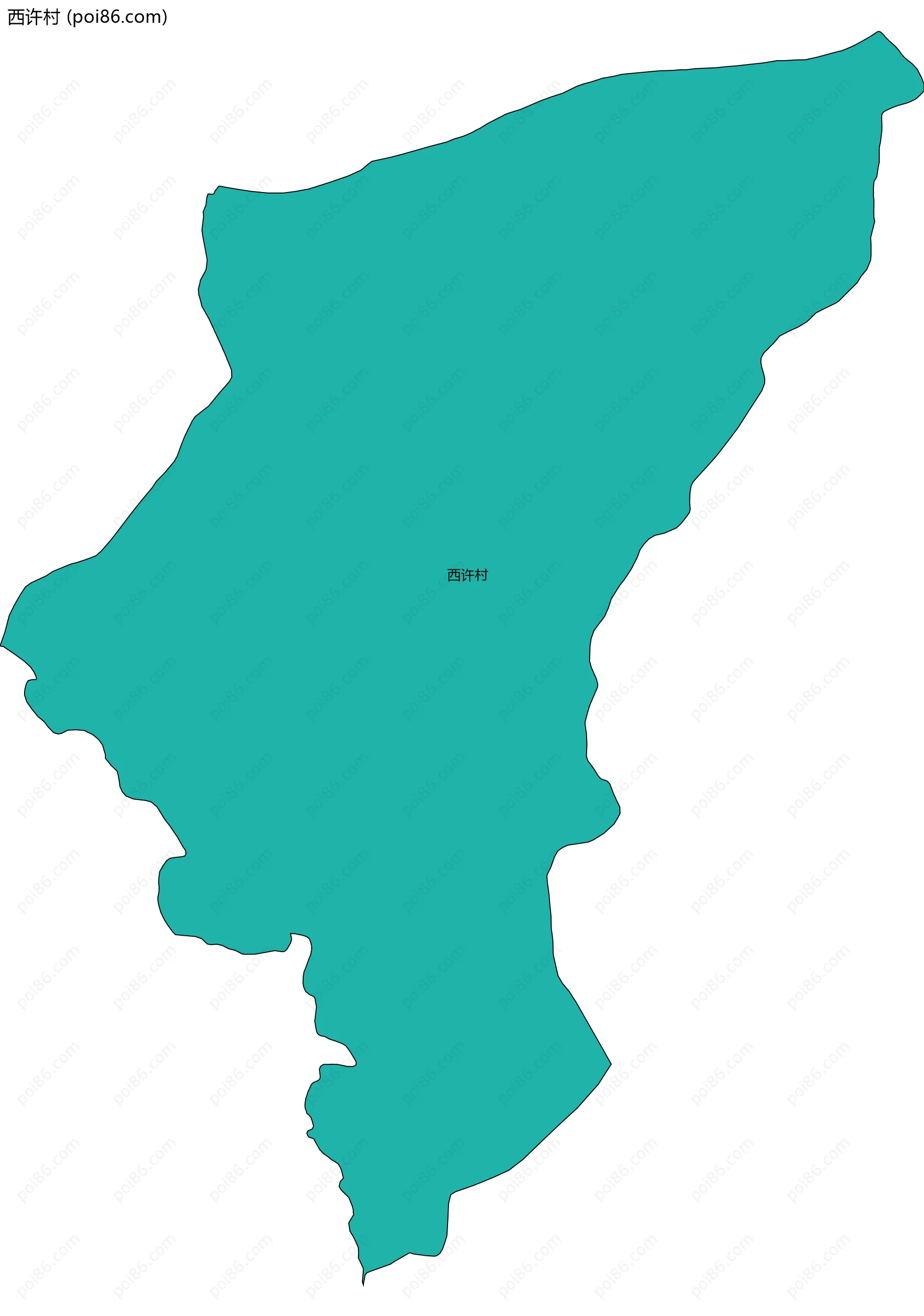 西许村边界地图