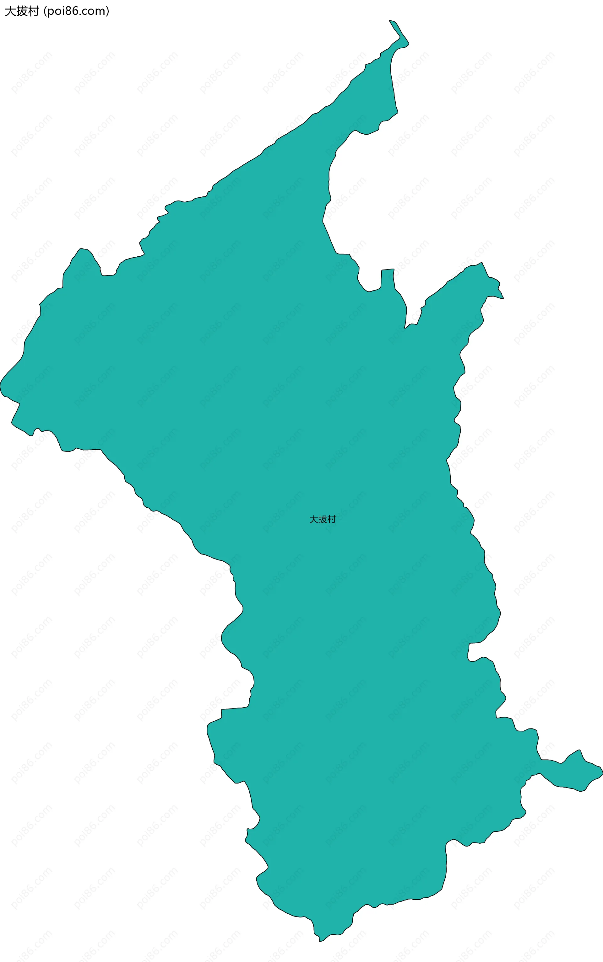 大拔村边界地图
