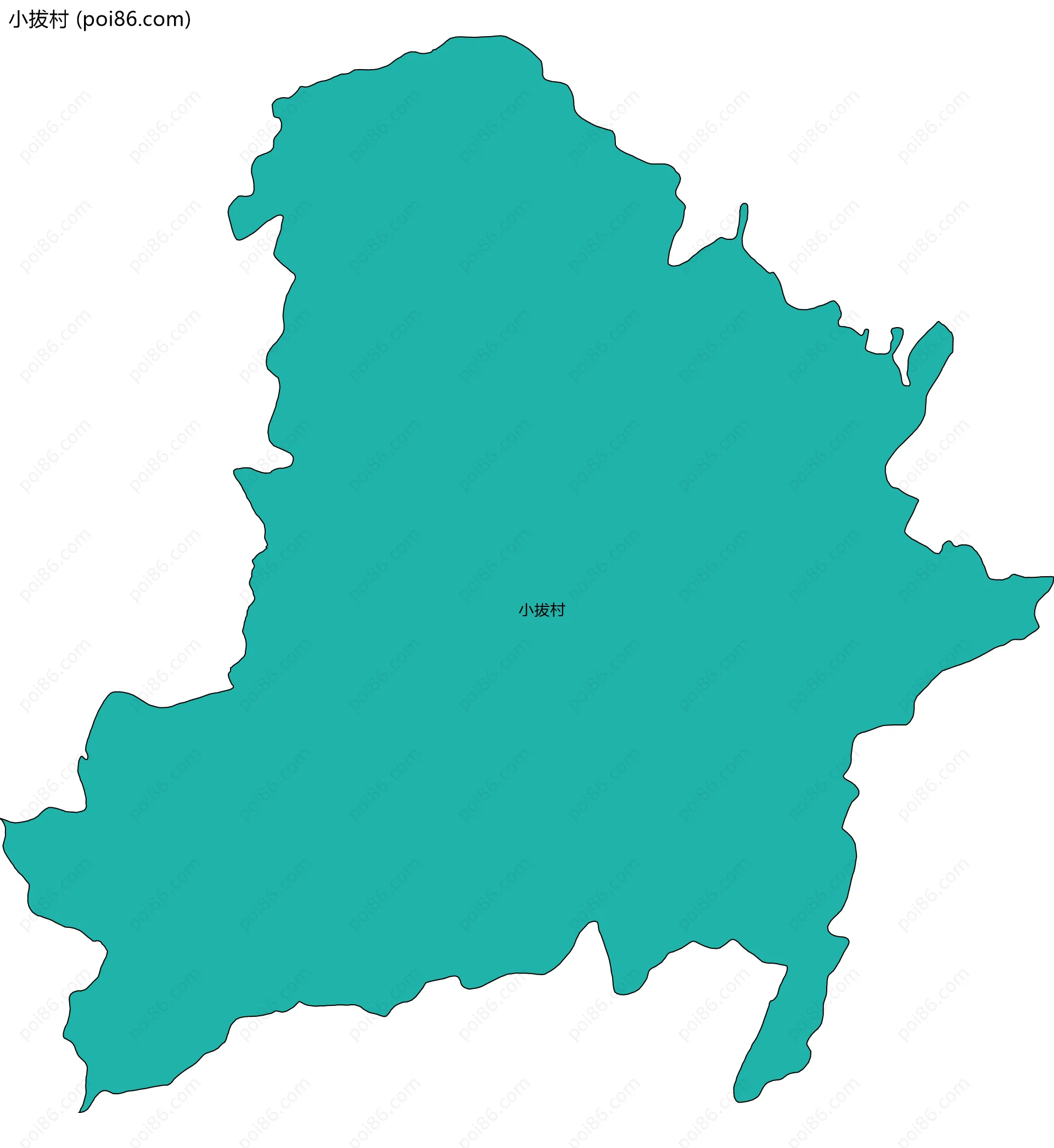 小拔村边界地图