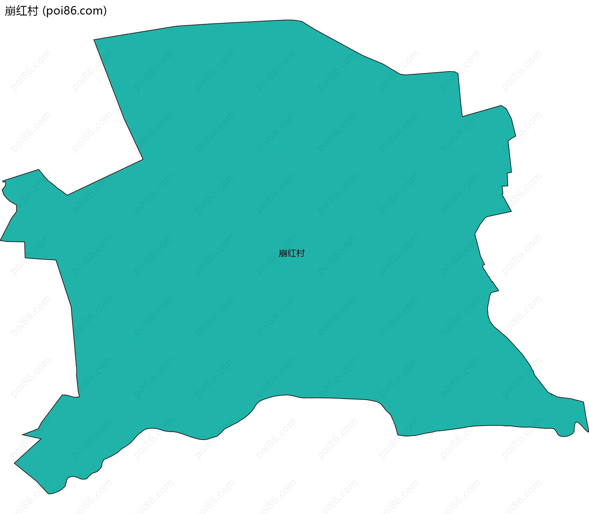 崩红村边界地图