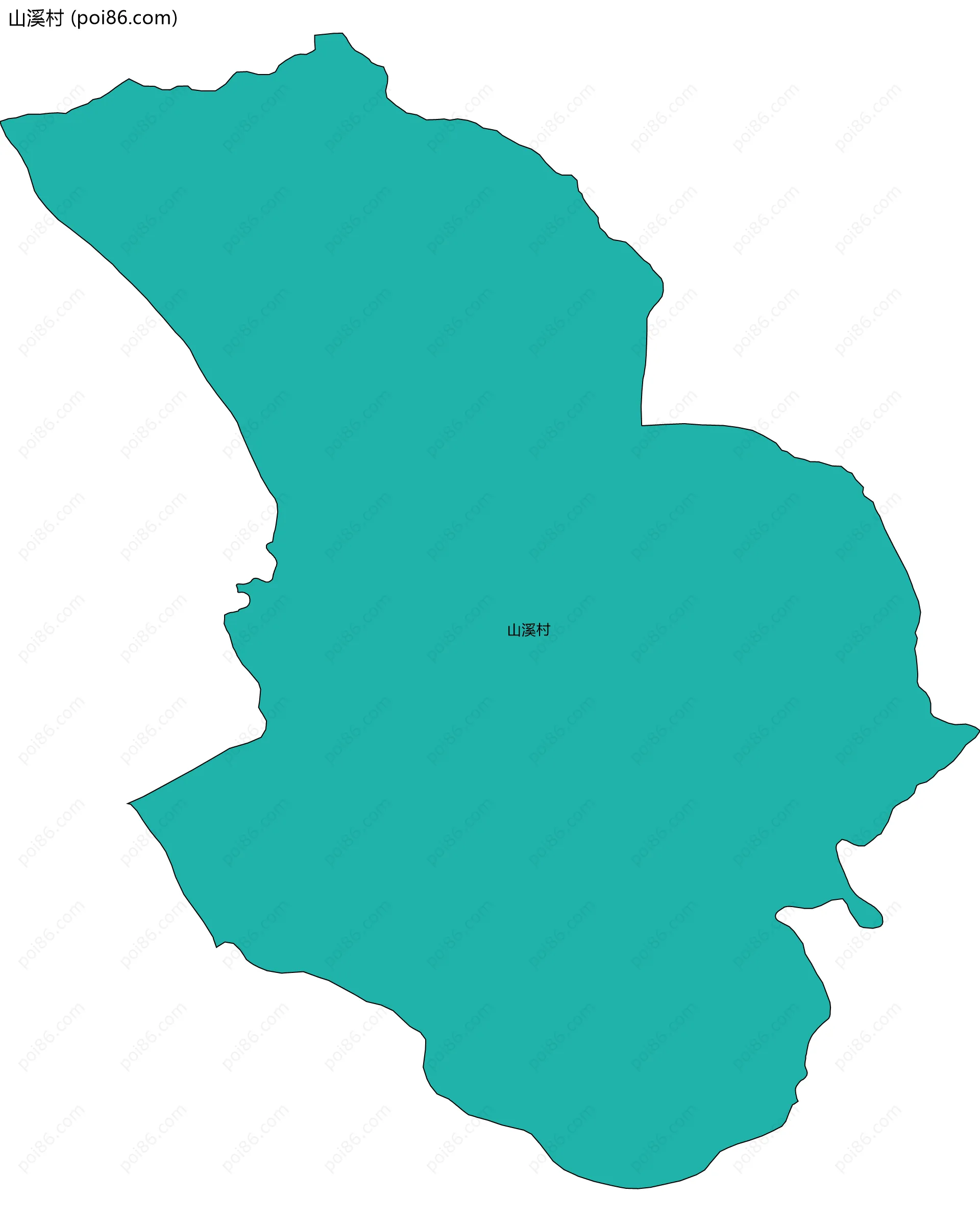 山溪村边界地图